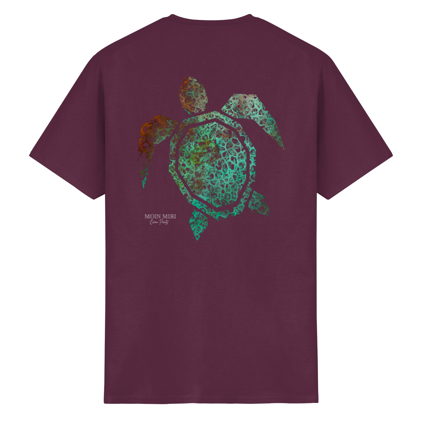 Copper Coral Turtle - Back Print - Heavy Cotton T-Shirt
