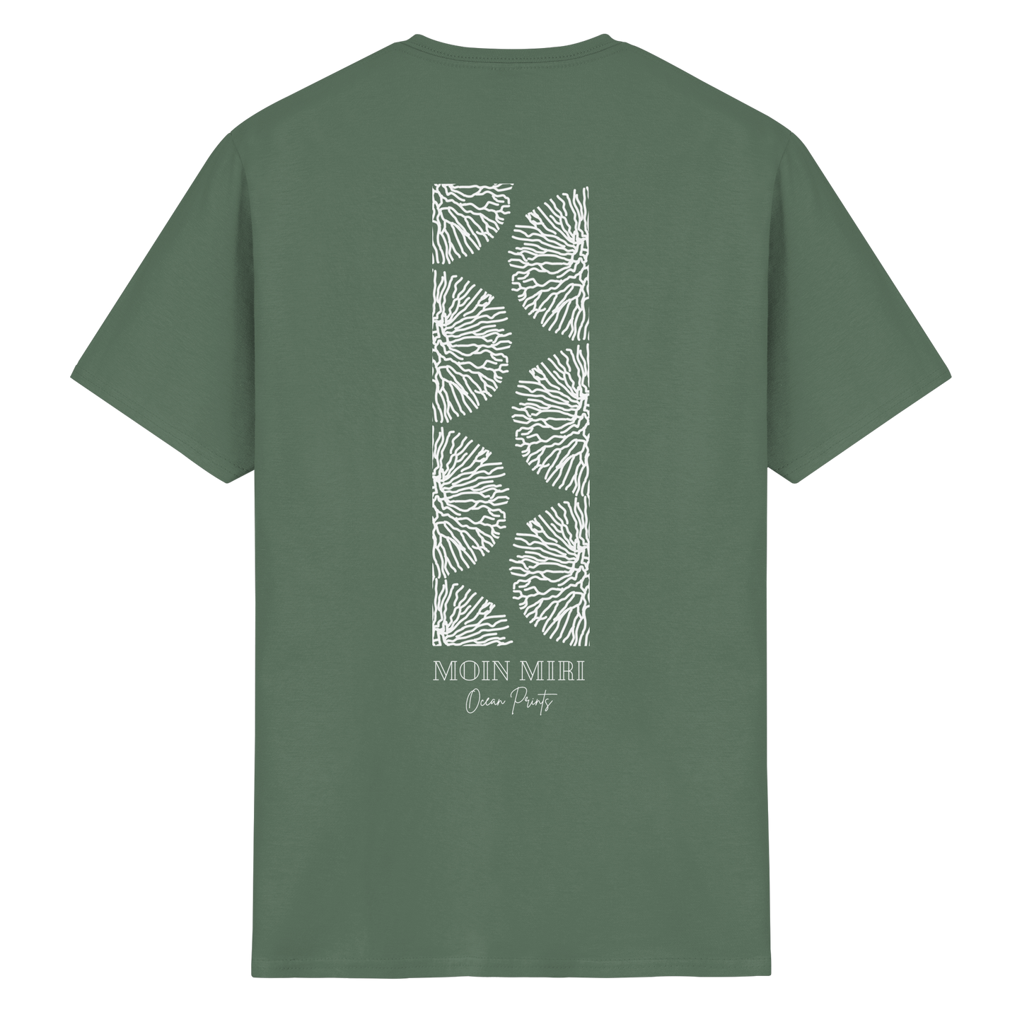 White Coral Stripe - Back Print - Heavy Cotton T-Shirt