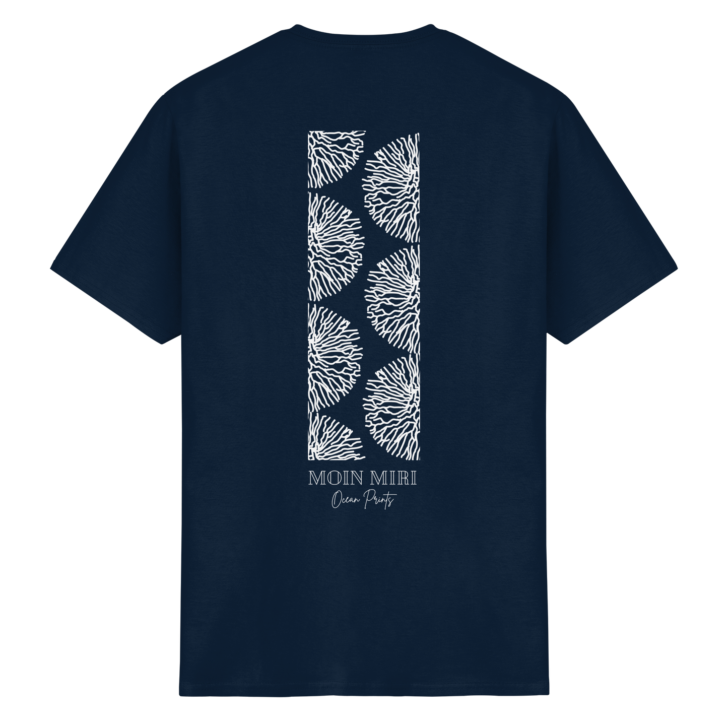 White Coral Stripe - Back Print - Heavy Cotton T-Shirt