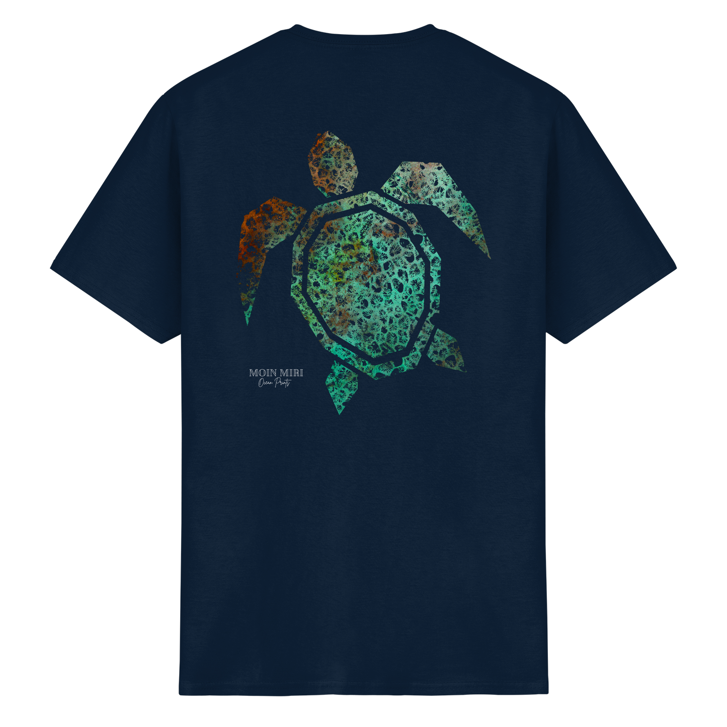 Copper Coral Turtle - Back Print - Heavy Cotton T-Shirt