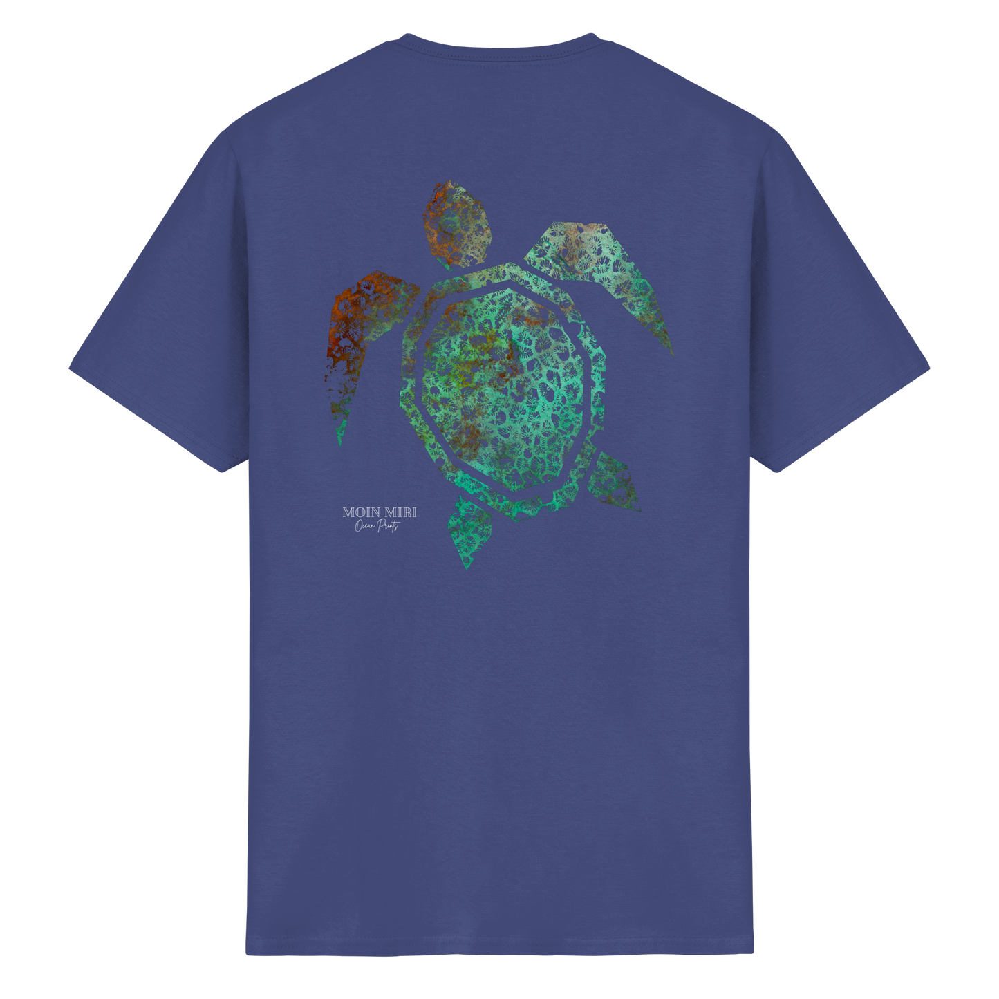 Copper Coral Turtle - Back Print - Heavy Cotton T-Shirt