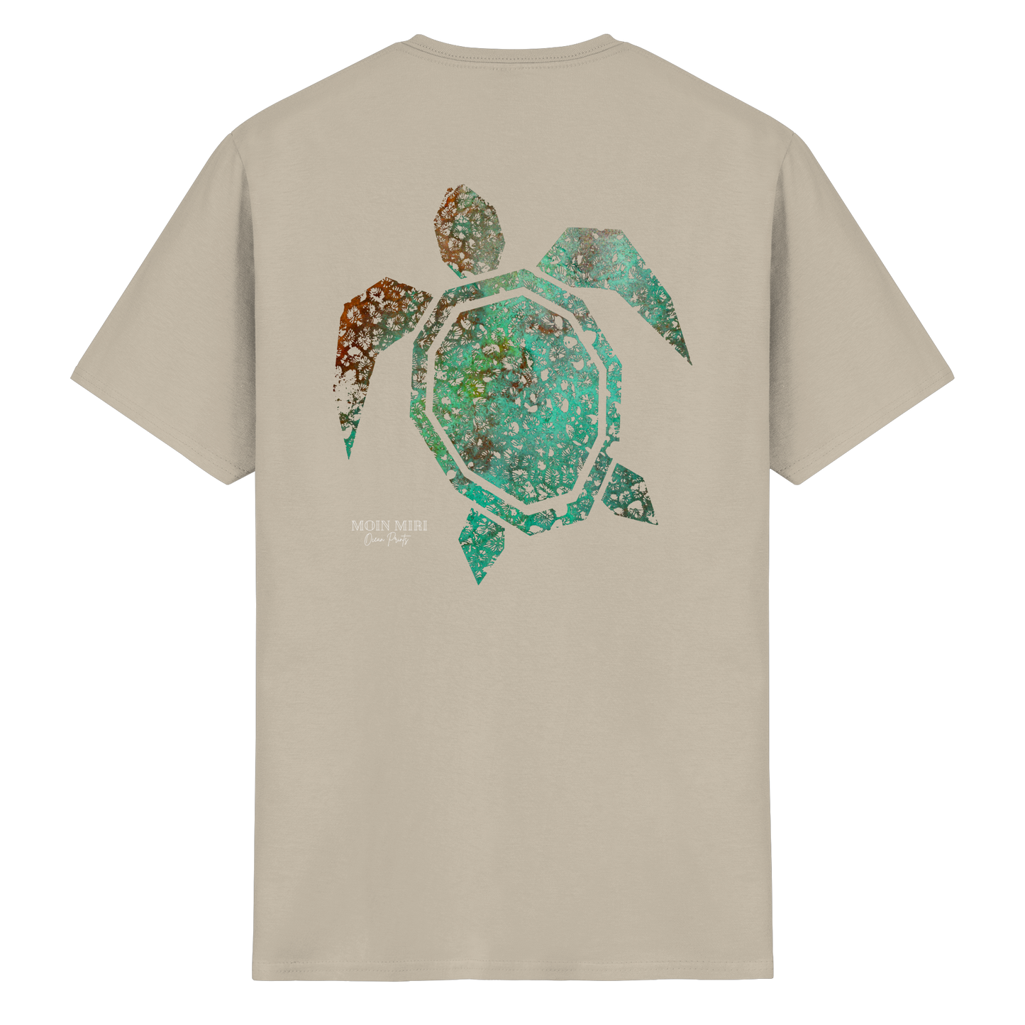 Copper Coral Turtle - Back Print - Heavy Cotton T-Shirt