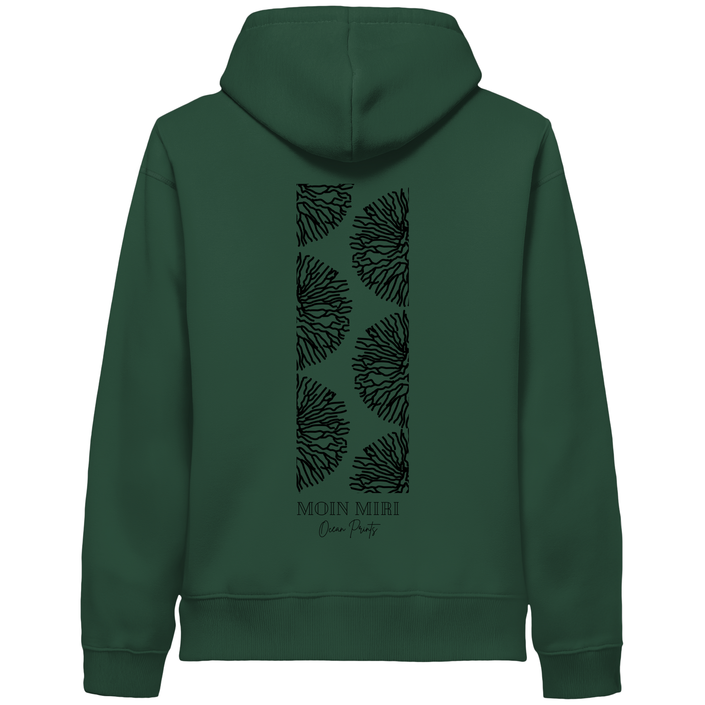 Black Coral Stripe - Back Print - Organic Side Pocket Hoodie