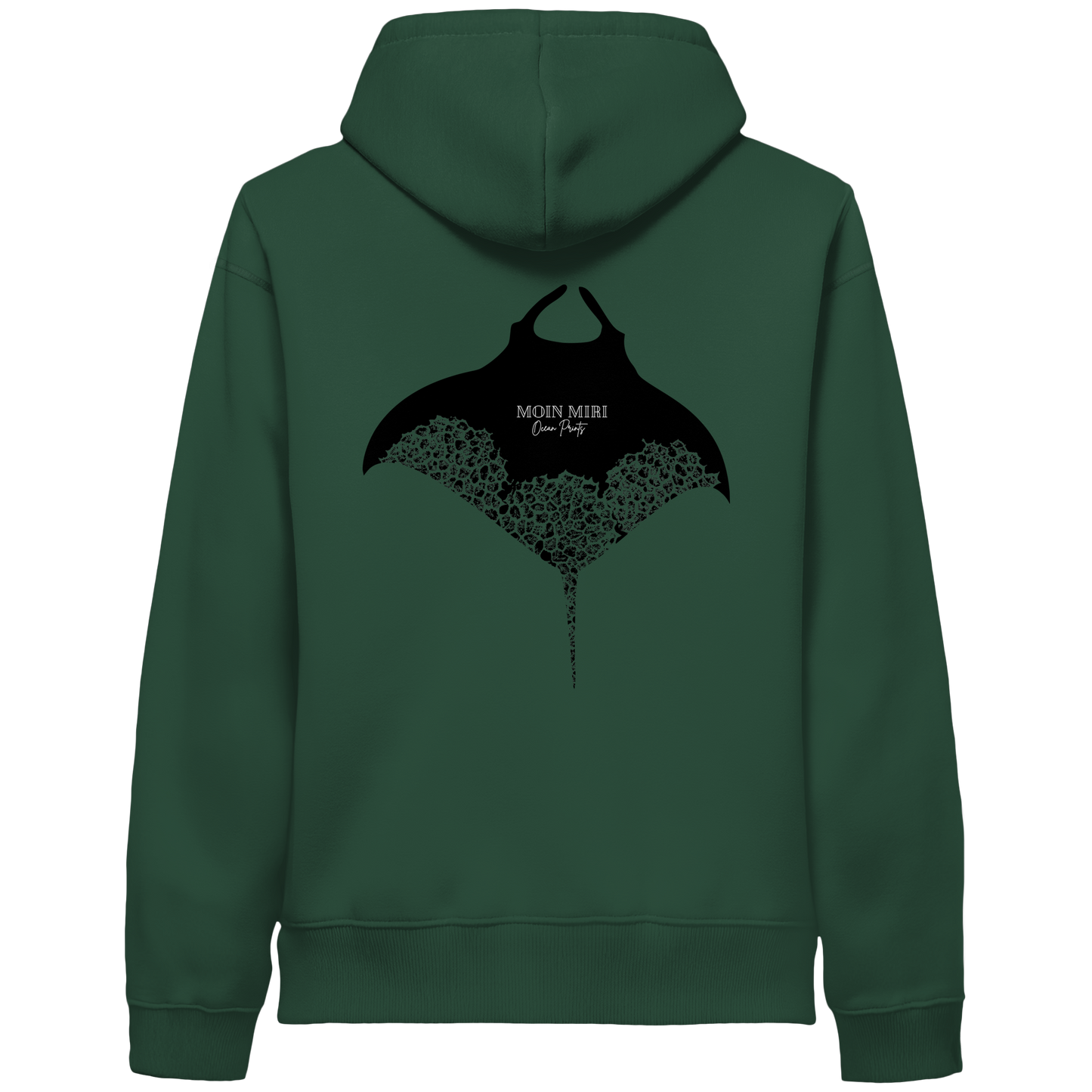 Black Manta - Coral 1 - Back Print - Organic Side Pocket Hoodie