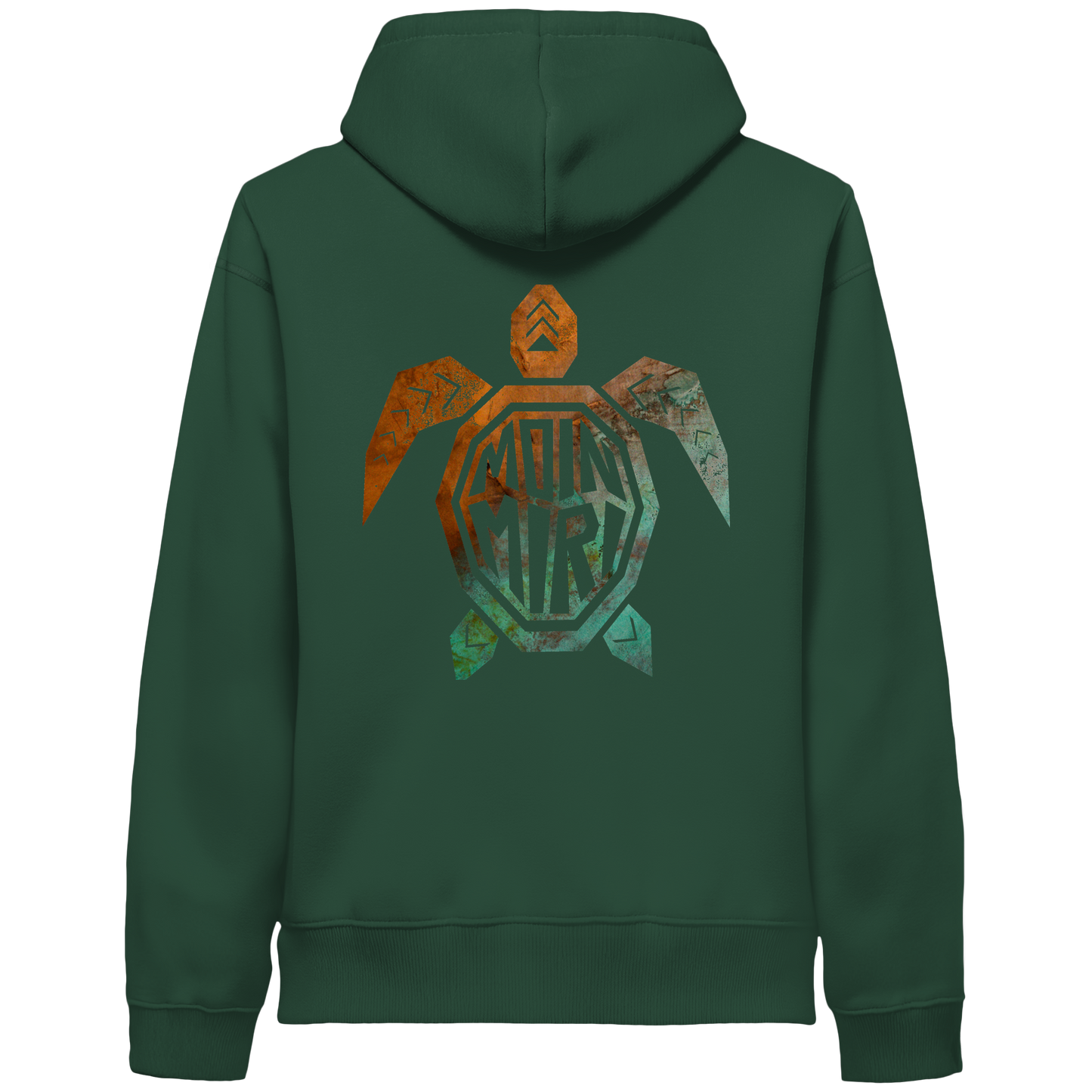 Copper Turtle Logo - Back Print - Organic Side Pocket Hoodie