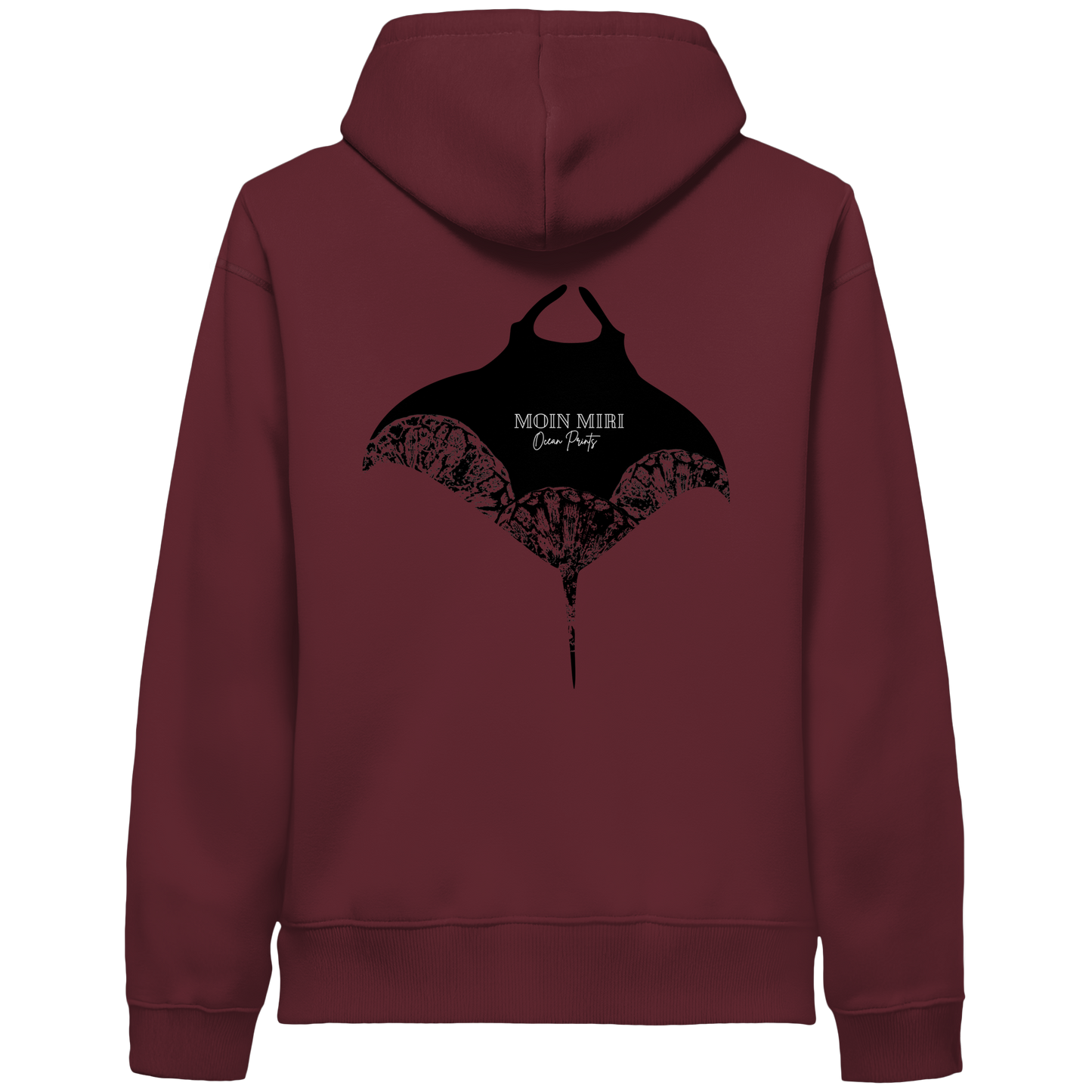 Black Manta - Coral 2 - Back Print - Organic Side Pocket Hoodie