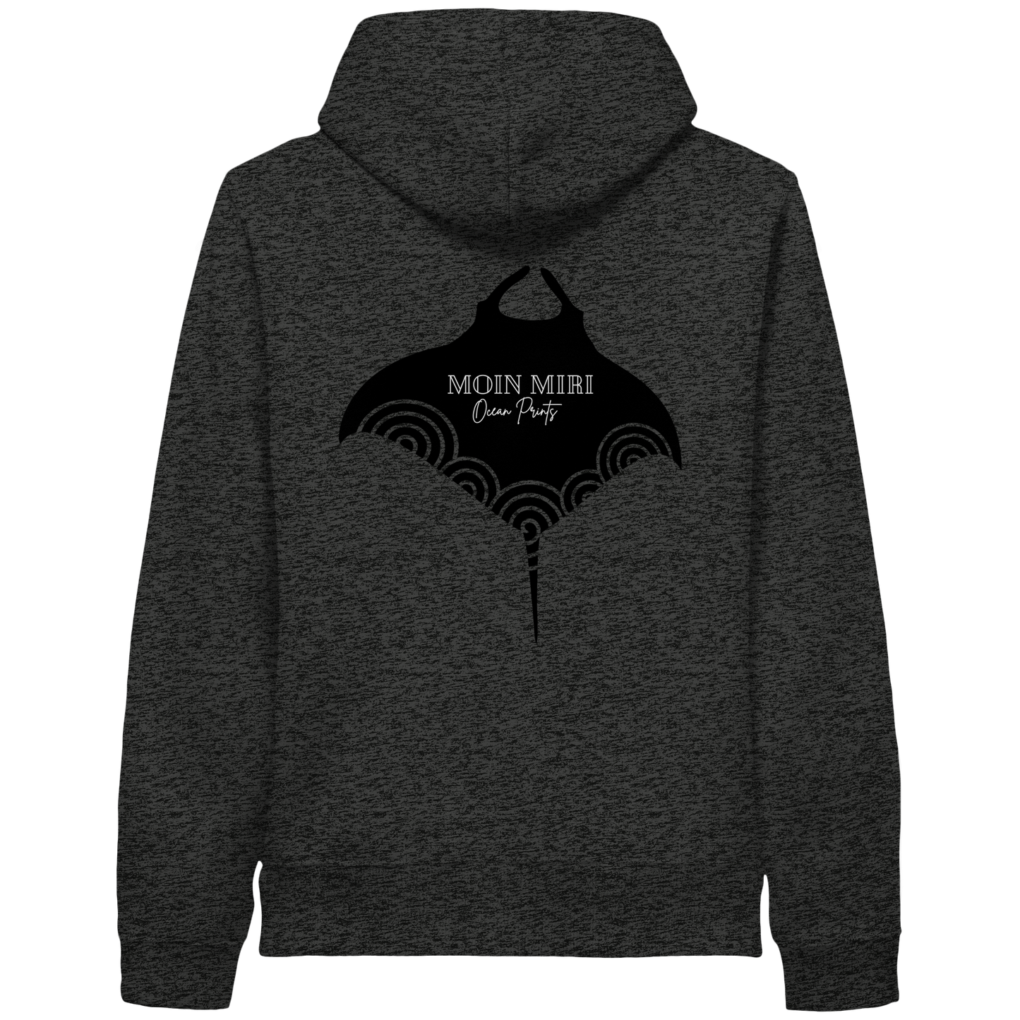 Black Manta - Drops - Back Print - Organic Side Pocket Hoodie