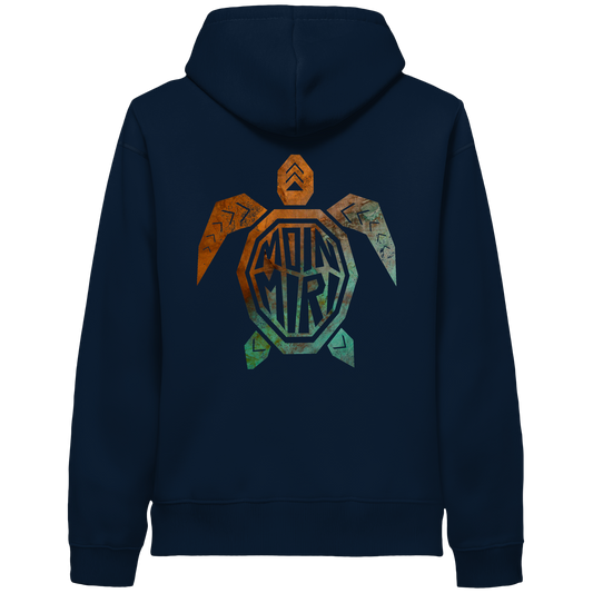 Copper Turtle Logo - Back Print - Organic Side Pocket Hoodie