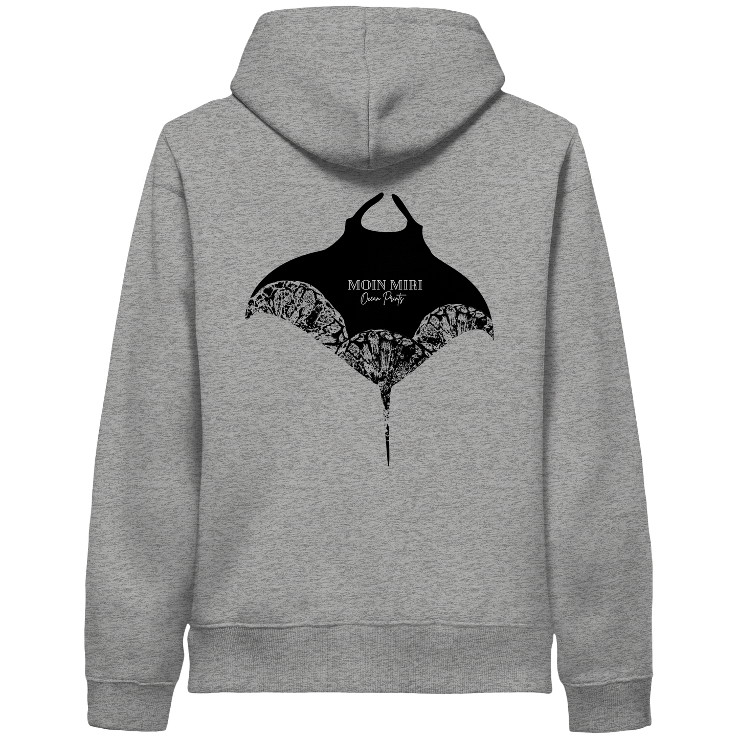 Black Manta - Coral 2 - Back Print - Organic Side Pocket Hoodie