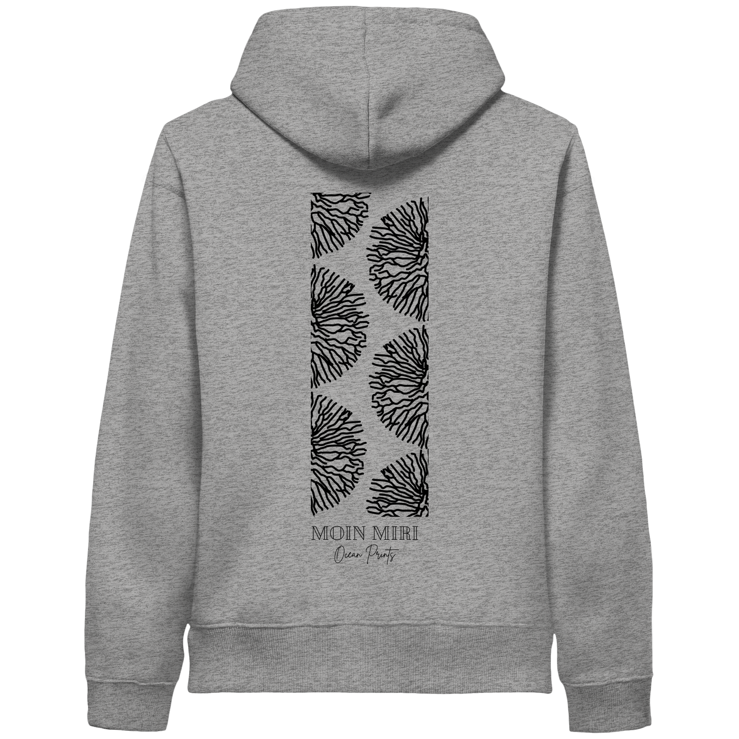 Black Coral Stripe - Back Print - Organic Side Pocket Hoodie