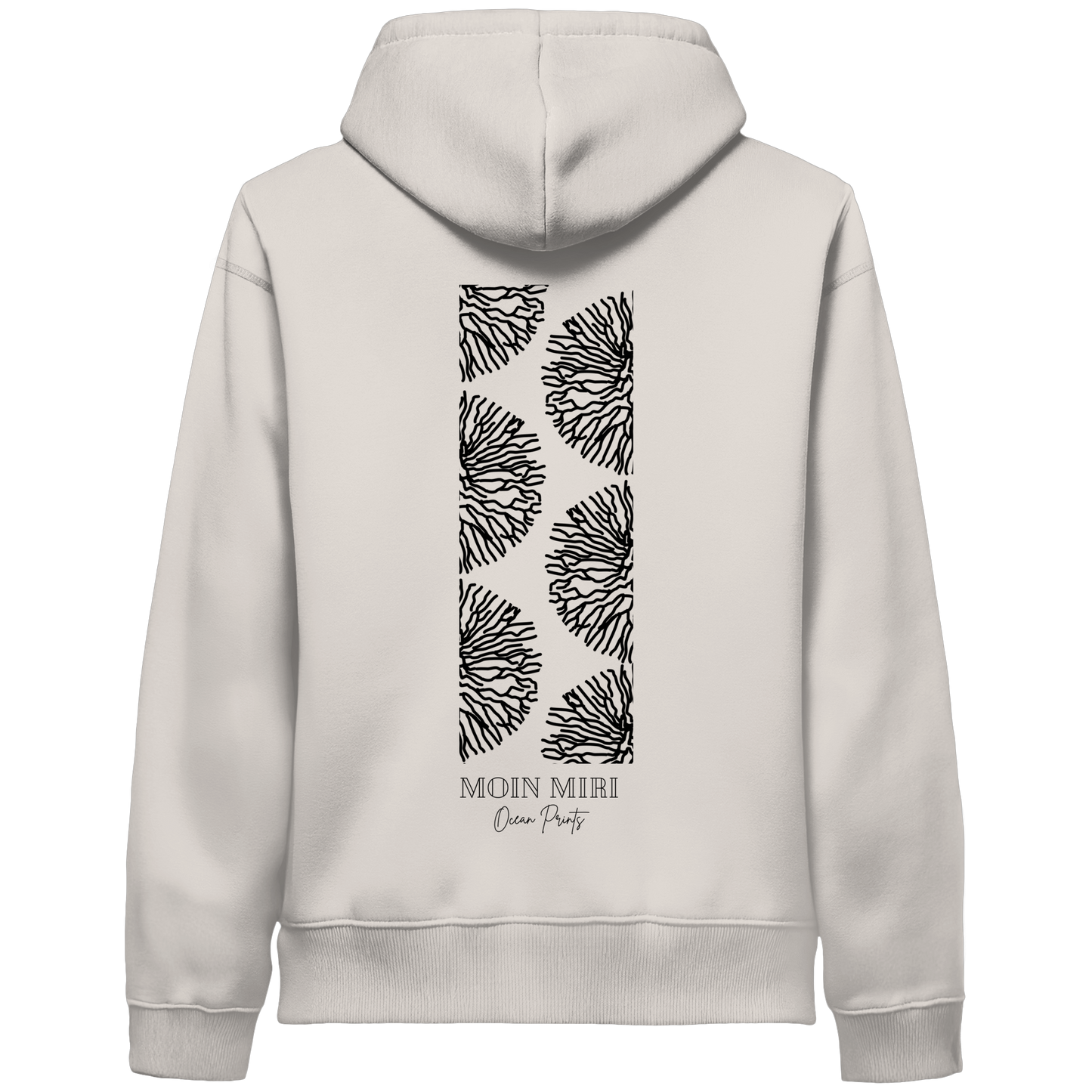 Black Coral Stripe - Back Print - Organic Side Pocket Hoodie