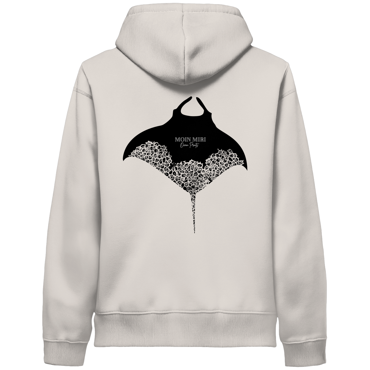 Black Manta - Coral 1 - Back Print - Organic Side Pocket Hoodie