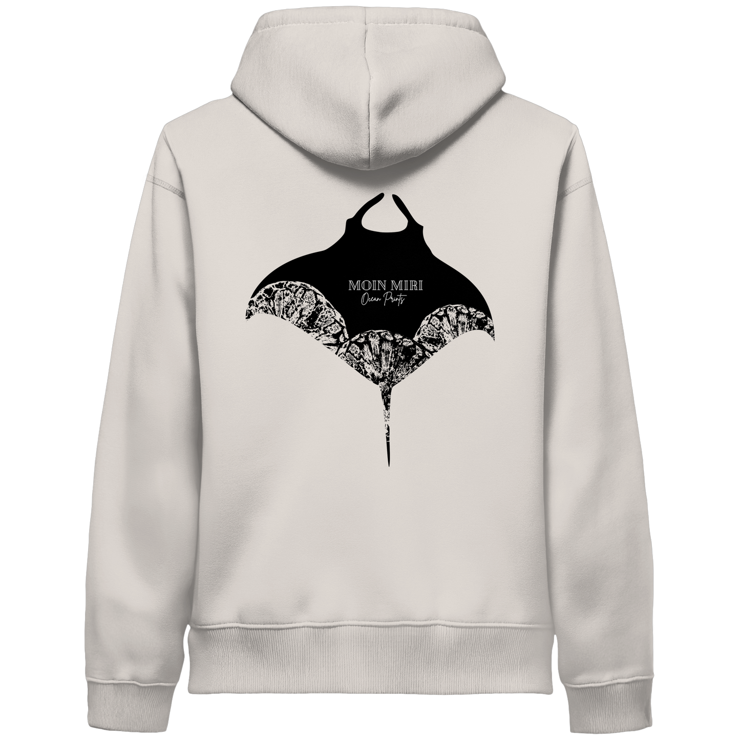Black Manta - Coral 2 - Back Print - Organic Side Pocket Hoodie