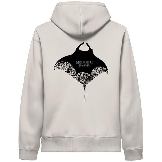 Black Manta - Coral 2 - Back Print - Organic Side Pocket Hoodie