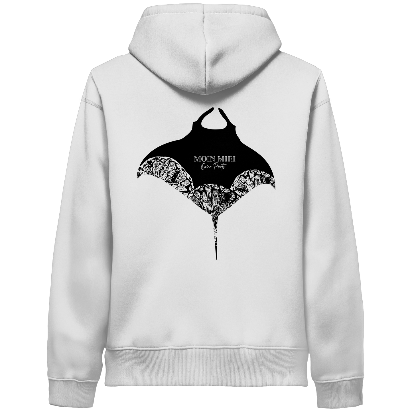 Black Manta - Coral 2 - Back Print - Organic Side Pocket Hoodie