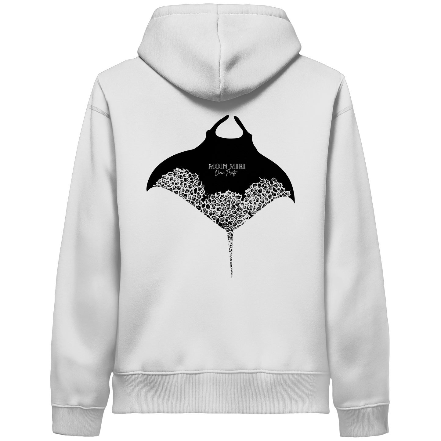 Black Manta - Coral 1 - Back Print - Organic Side Pocket Hoodie
