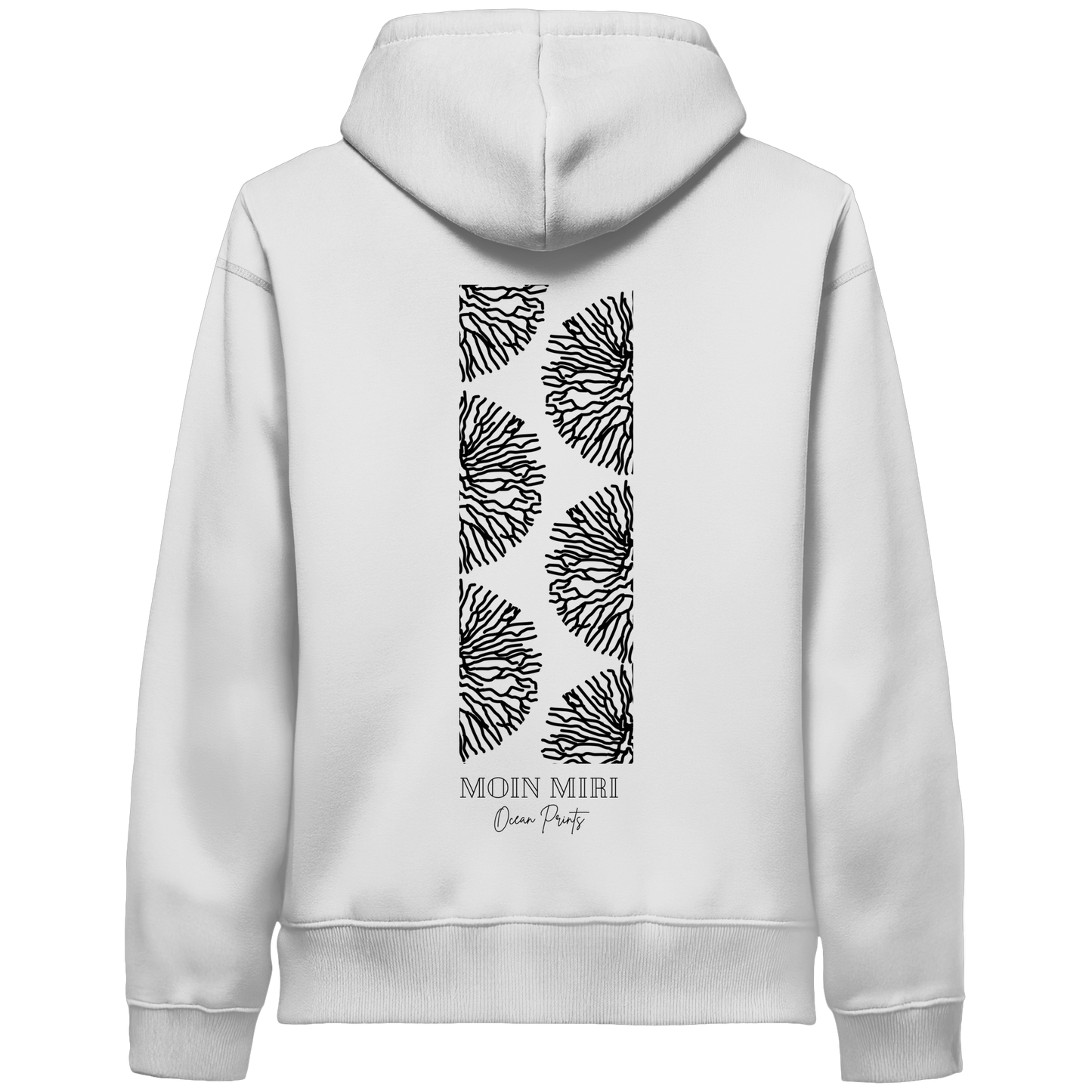 Black Coral Stripe - Back Print - Organic Side Pocket Hoodie