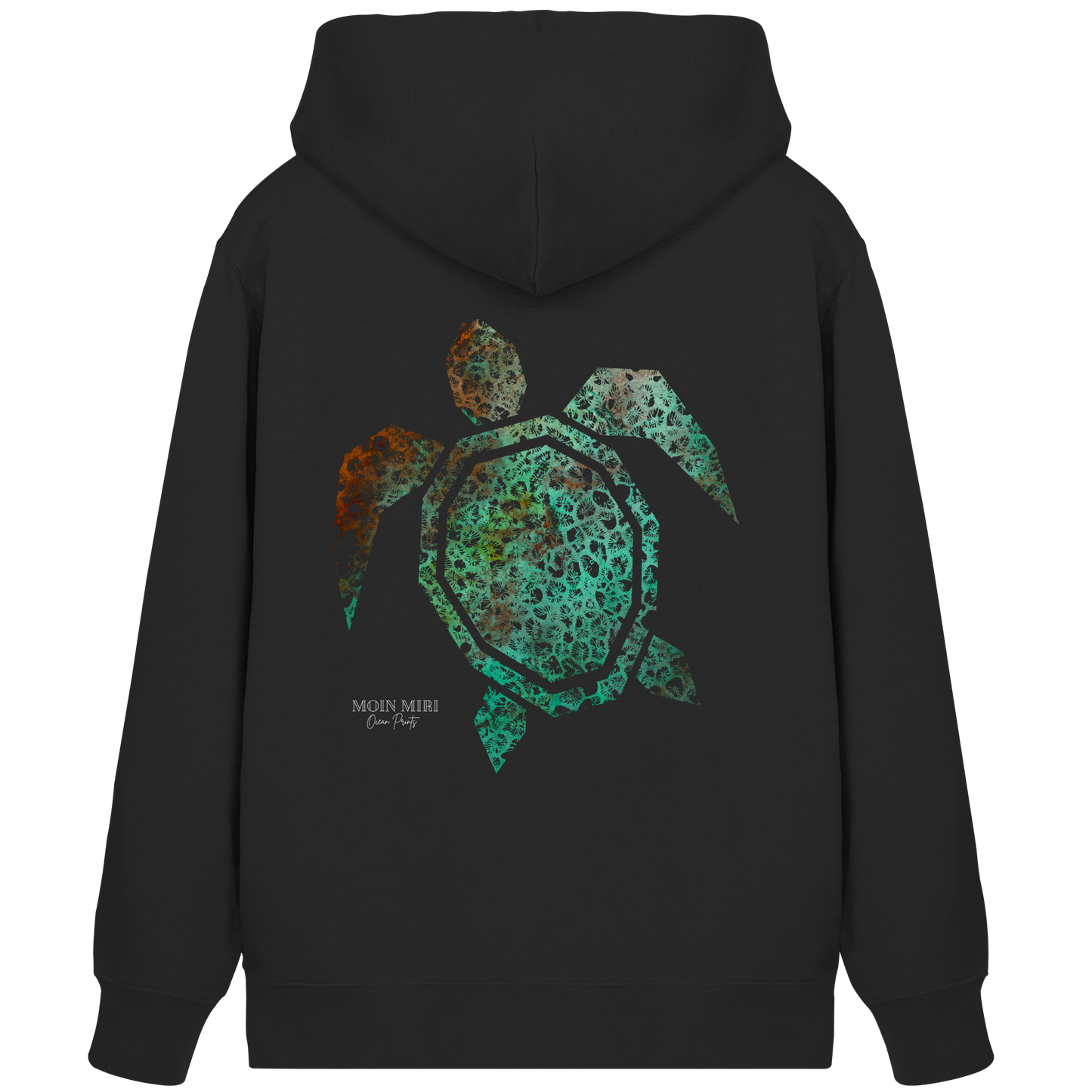 Copper Coral Turtle - Back Print - Organic Zipper