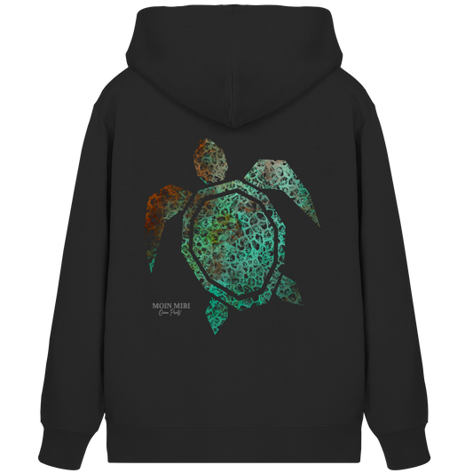 Copper Coral Turtle - Back Print - Organic Zipper