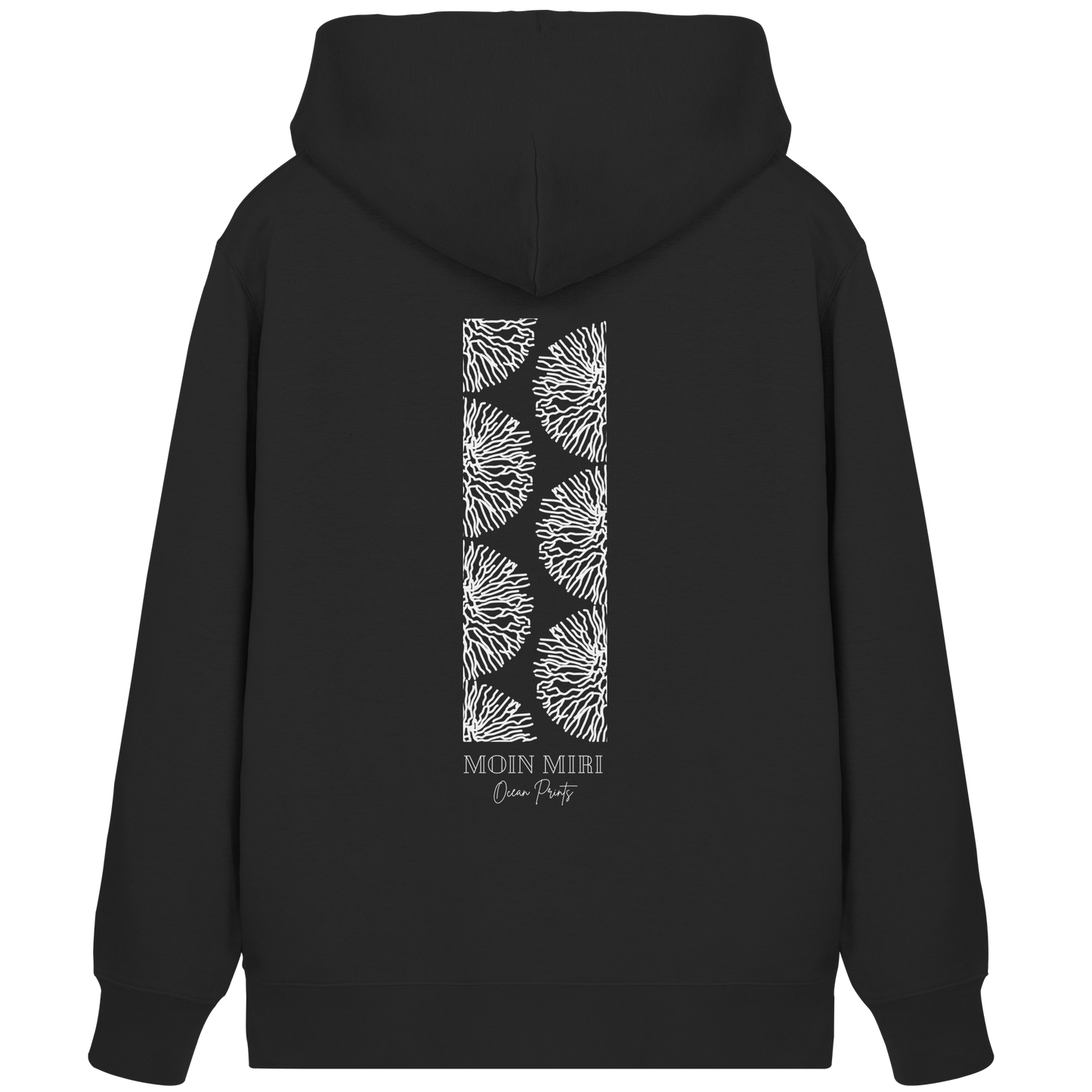 White Coral Stripe - Back Print - Organic Zipper