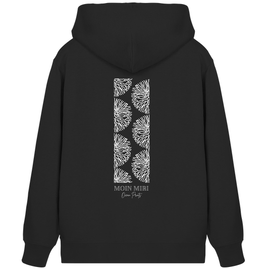 White Coral Stripe - Back Print - Organic Zipper