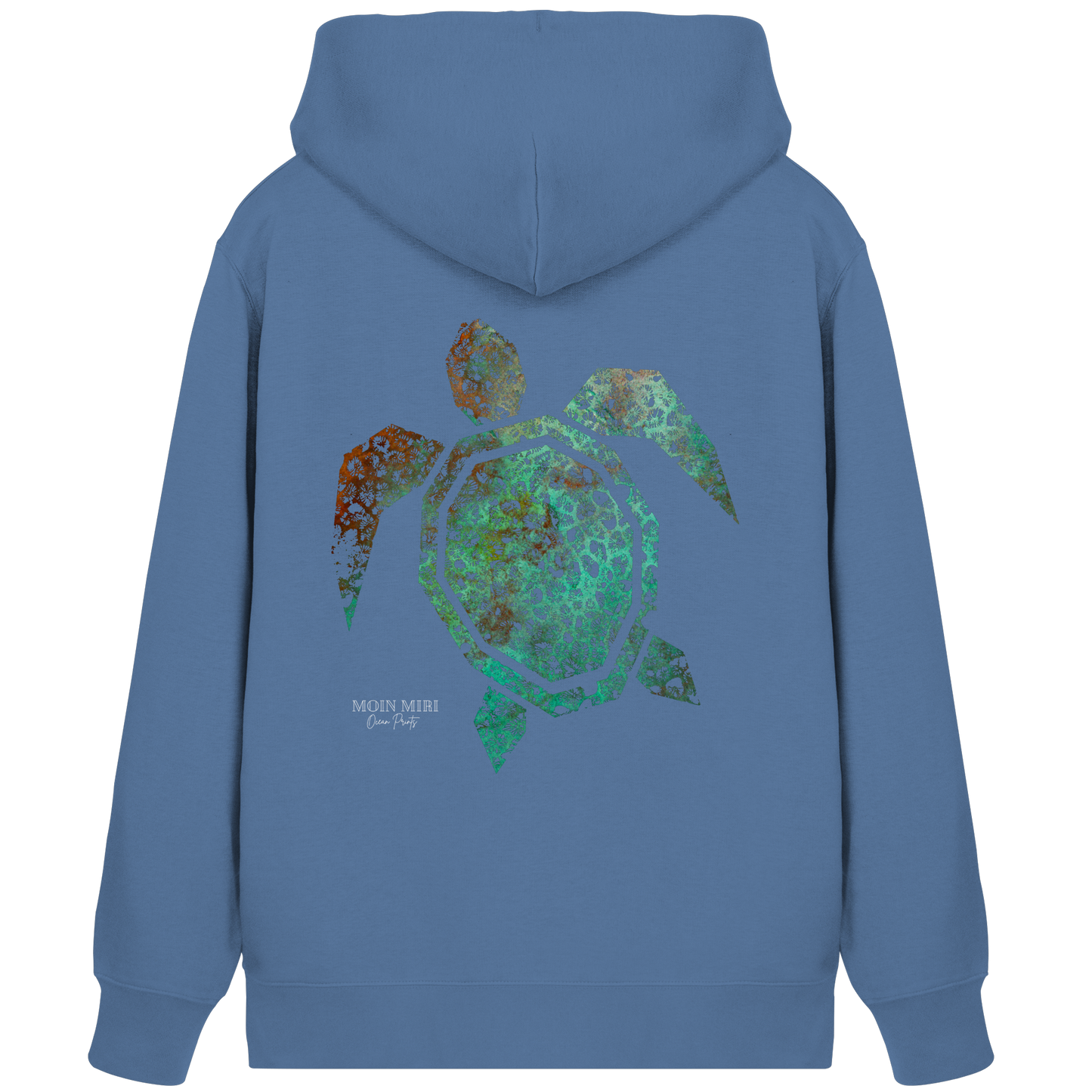 Copper Coral Turtle - Back Print - Organic Zipper