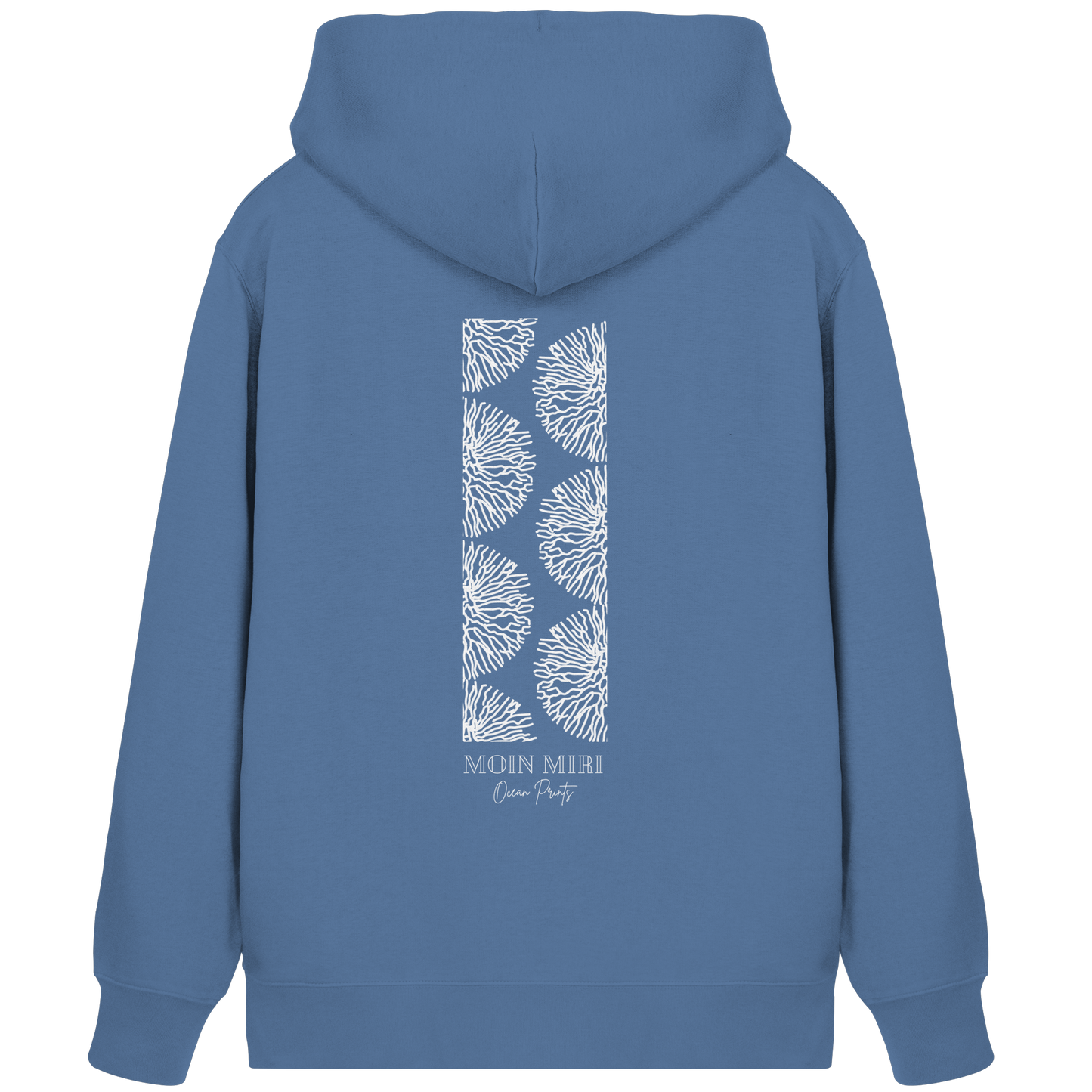 White Coral Stripe - Back Print - Organic Zipper