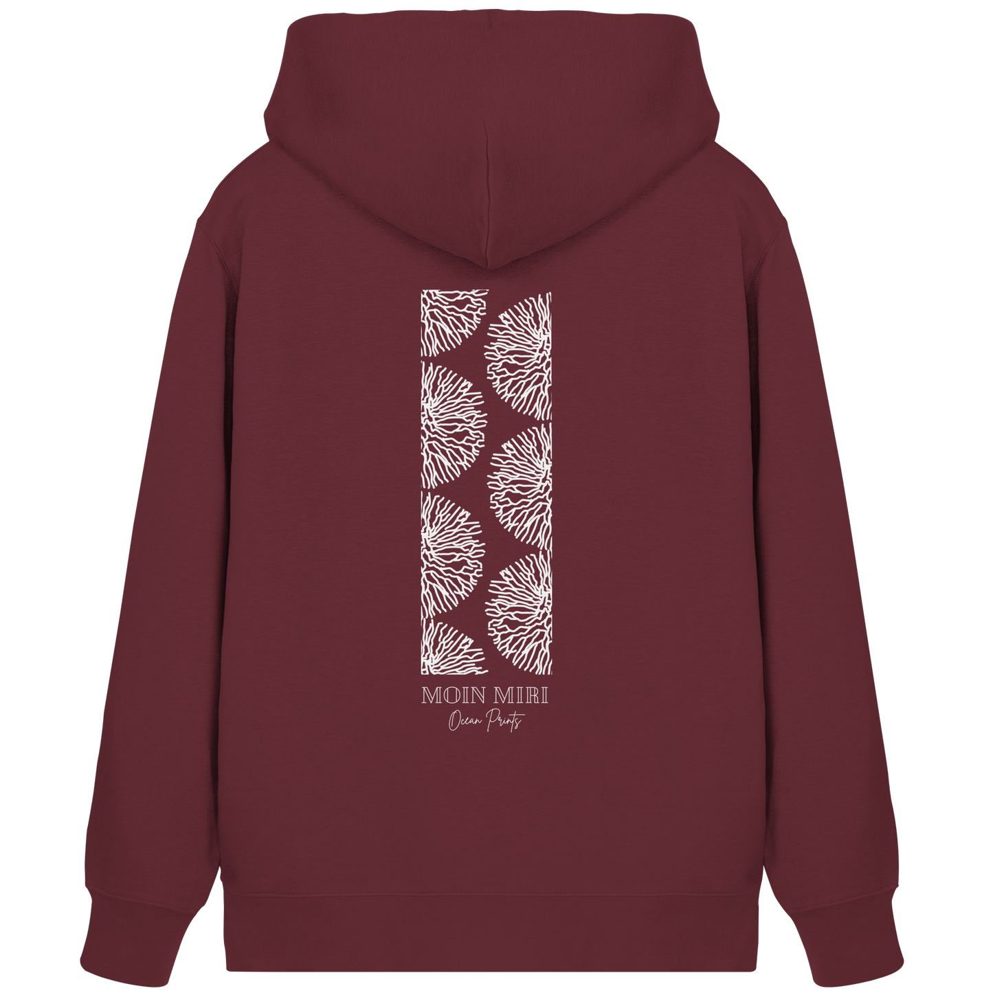 White Coral Stripe - Back Print - Organic Zipper