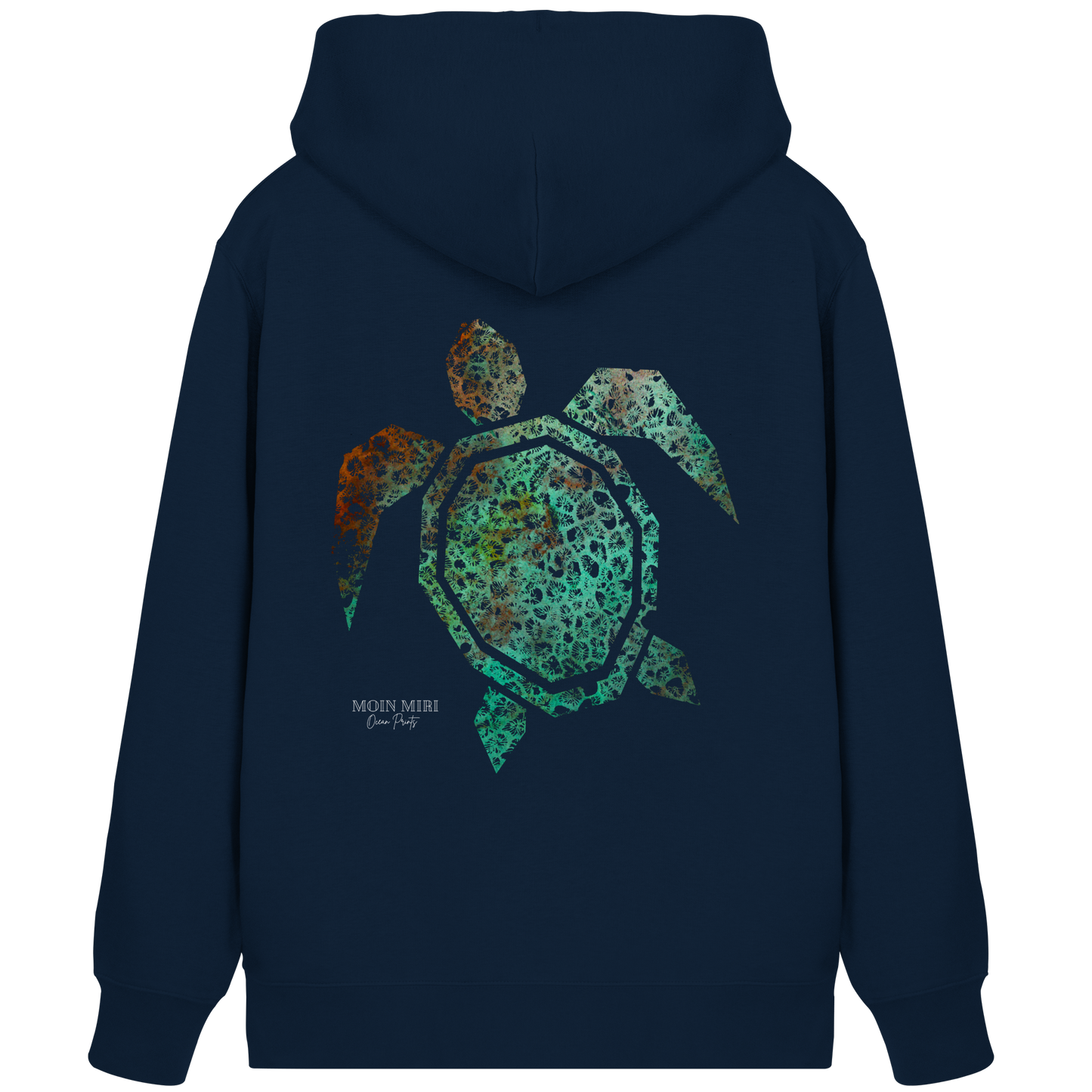 Copper Coral Turtle - Back Print - Organic Zipper