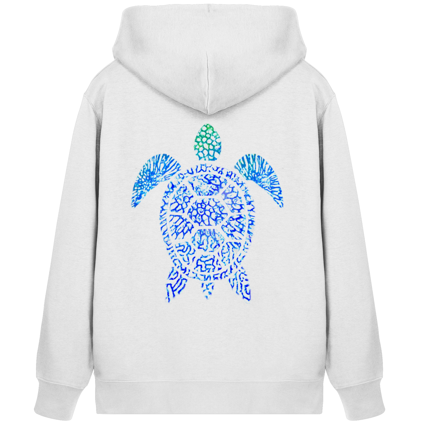Blue Coral Turtle - Back Print - Organic Zipper