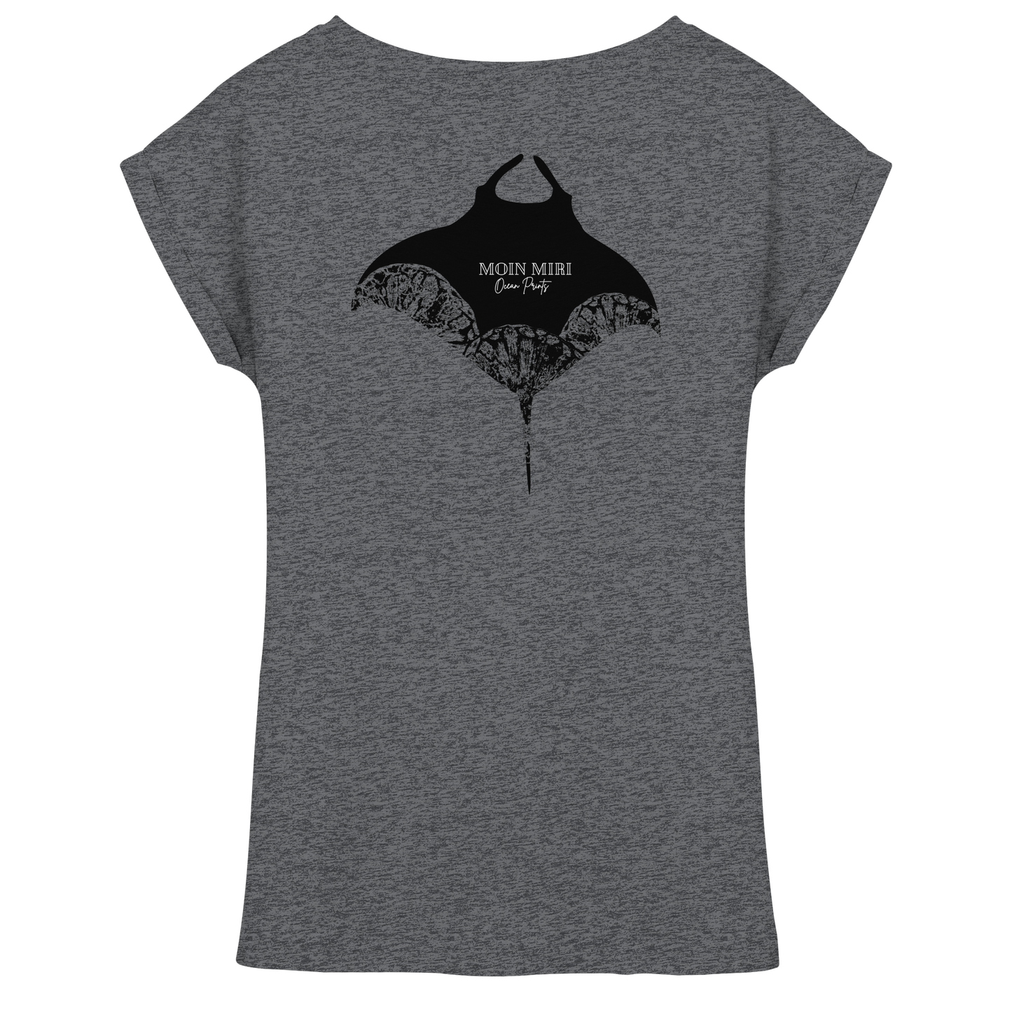Black Manta - Coral 2 - Back Print - Womens Extended Shoulder T-Shirt