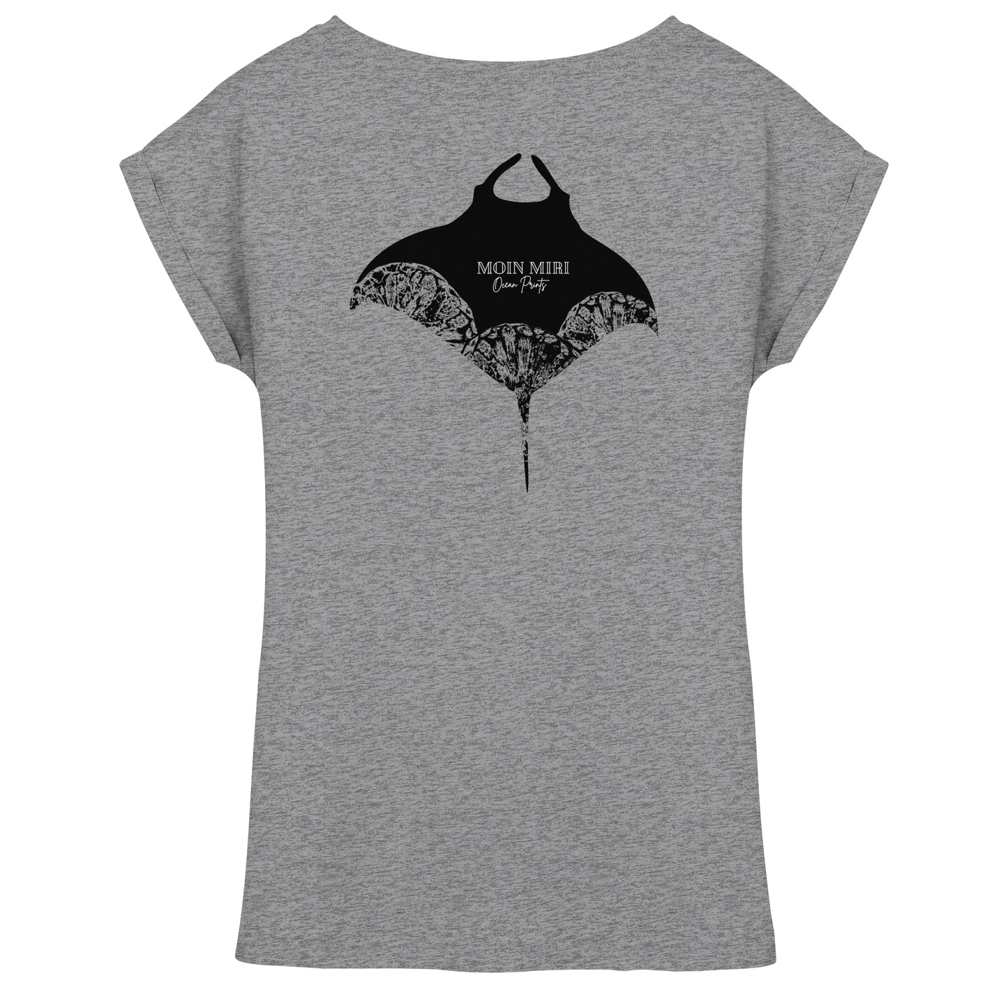 Black Manta - Coral 2 - Back Print - Womens Extended Shoulder T-Shirt