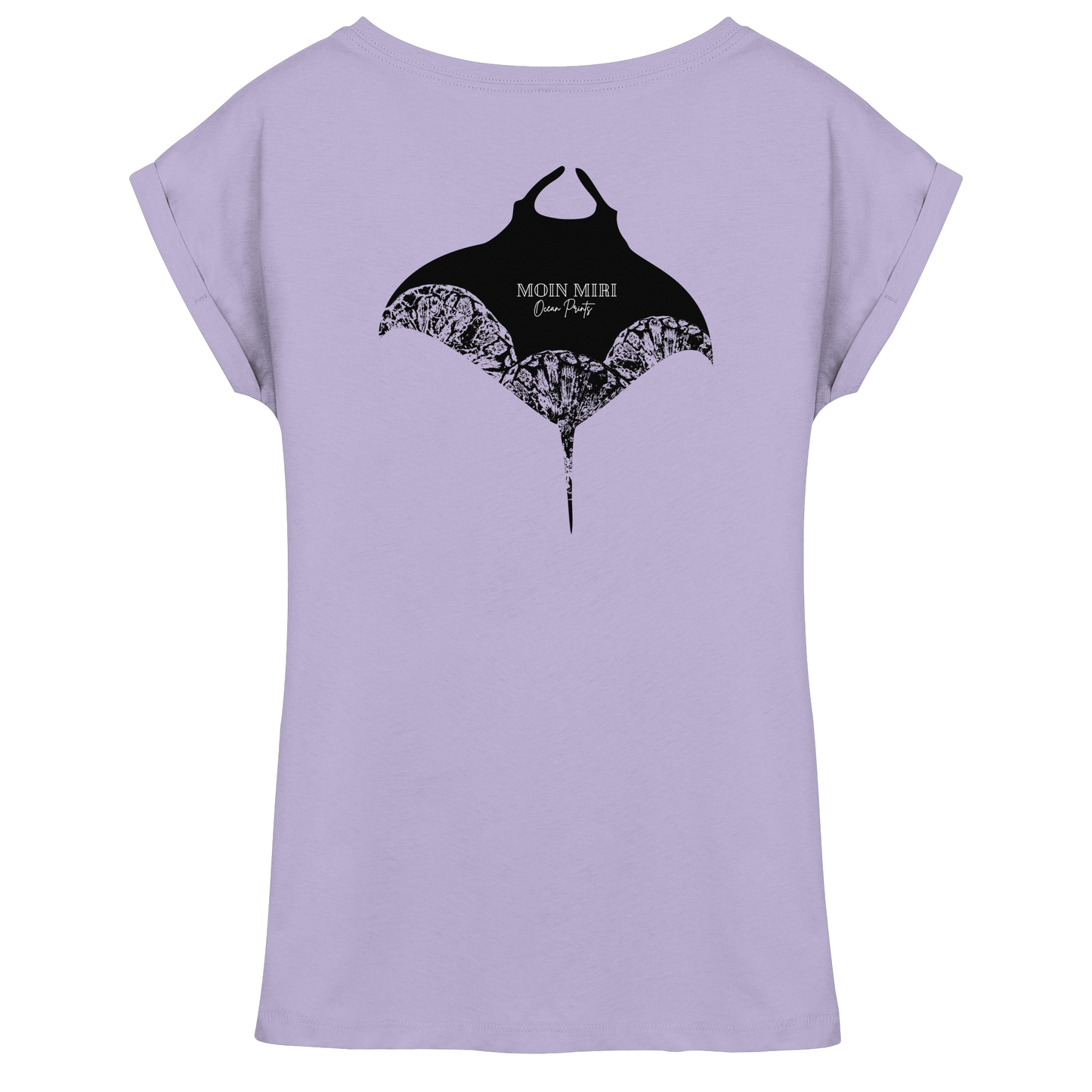 Black Manta - Coral 2 - Back Print - Womens Extended Shoulder T-Shirt