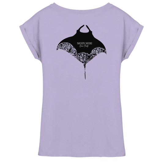 Black Manta - Coral 2 - Back Print - Womens Extended Shoulder T-Shirt