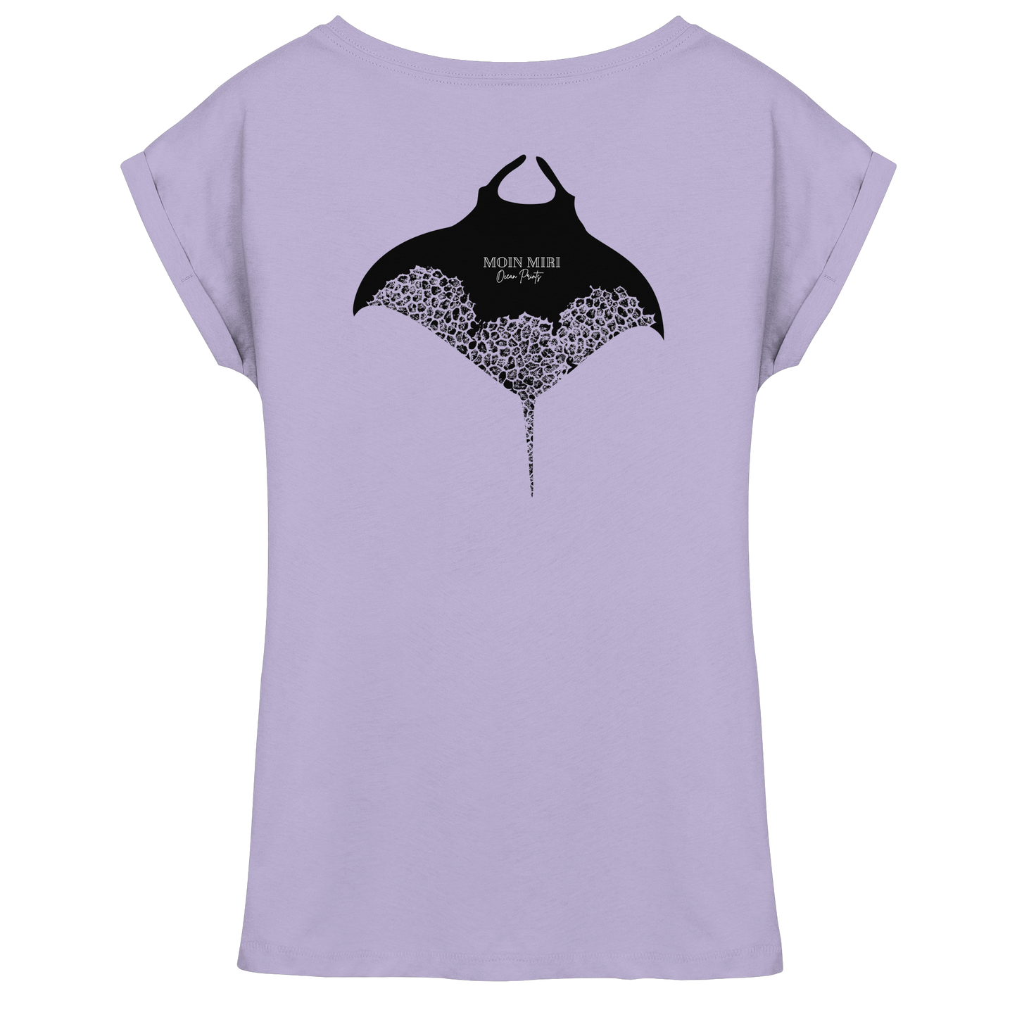 Black Manta - Coral 1 - Back Print - Womens Extended Shoulder T-Shirt
