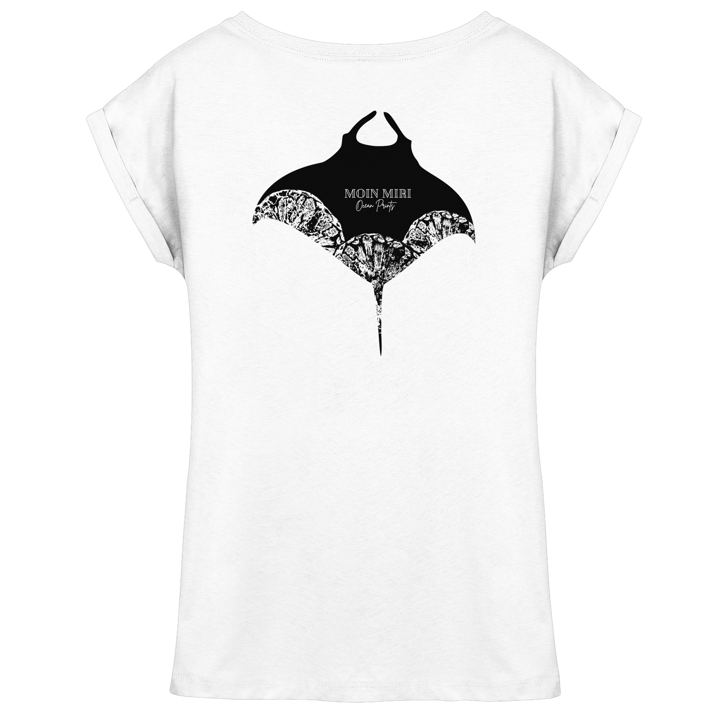 Black Manta - Coral 2 - Back Print - Womens Extended Shoulder T-Shirt