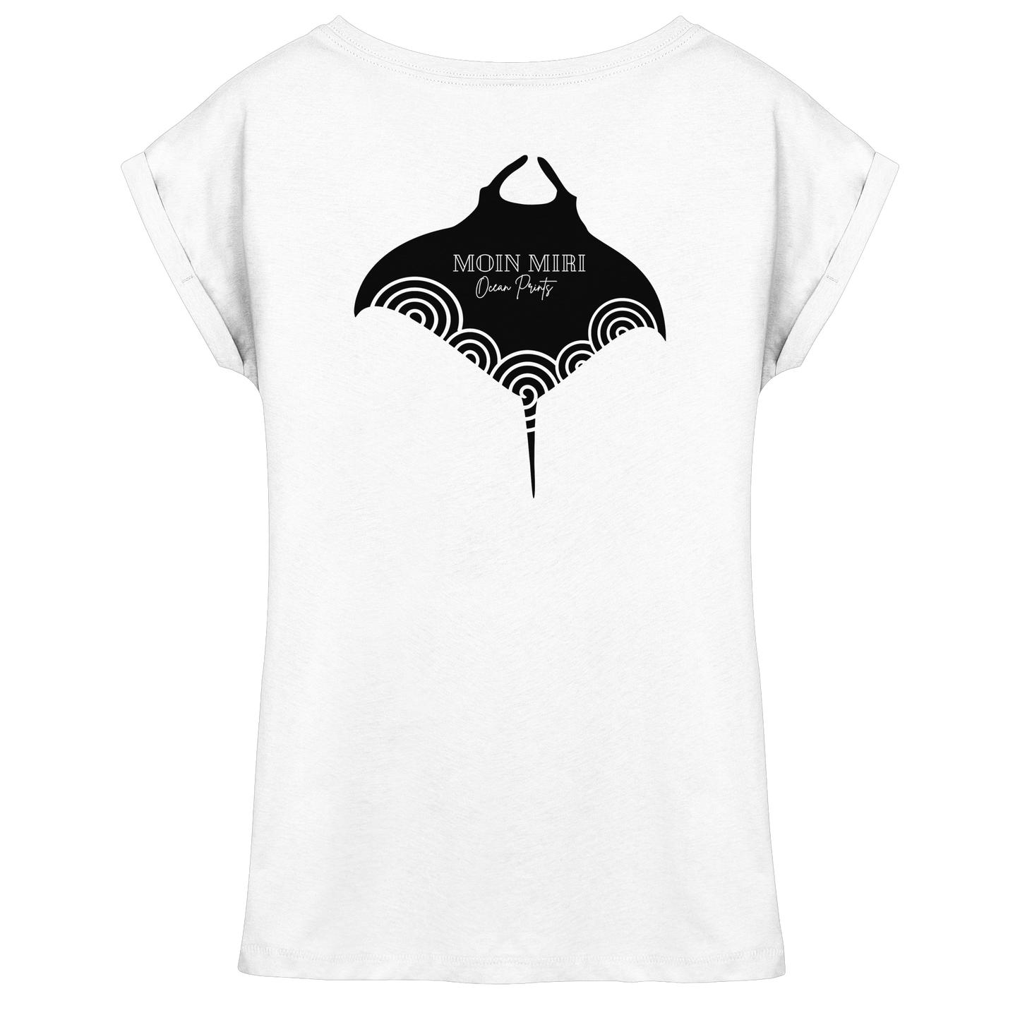 Black Manta - Drops - Back Print - Womens Extended Shoulder T-Shirt