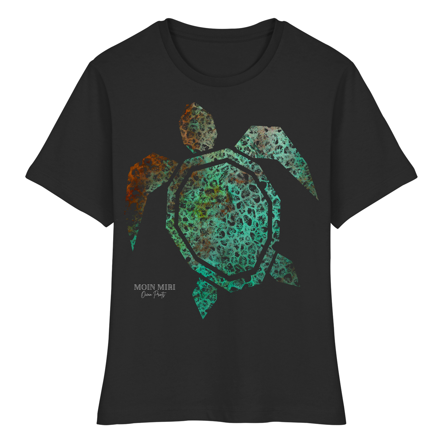 Copper Coral Turtle - Fitted Ladies Organic Shirt