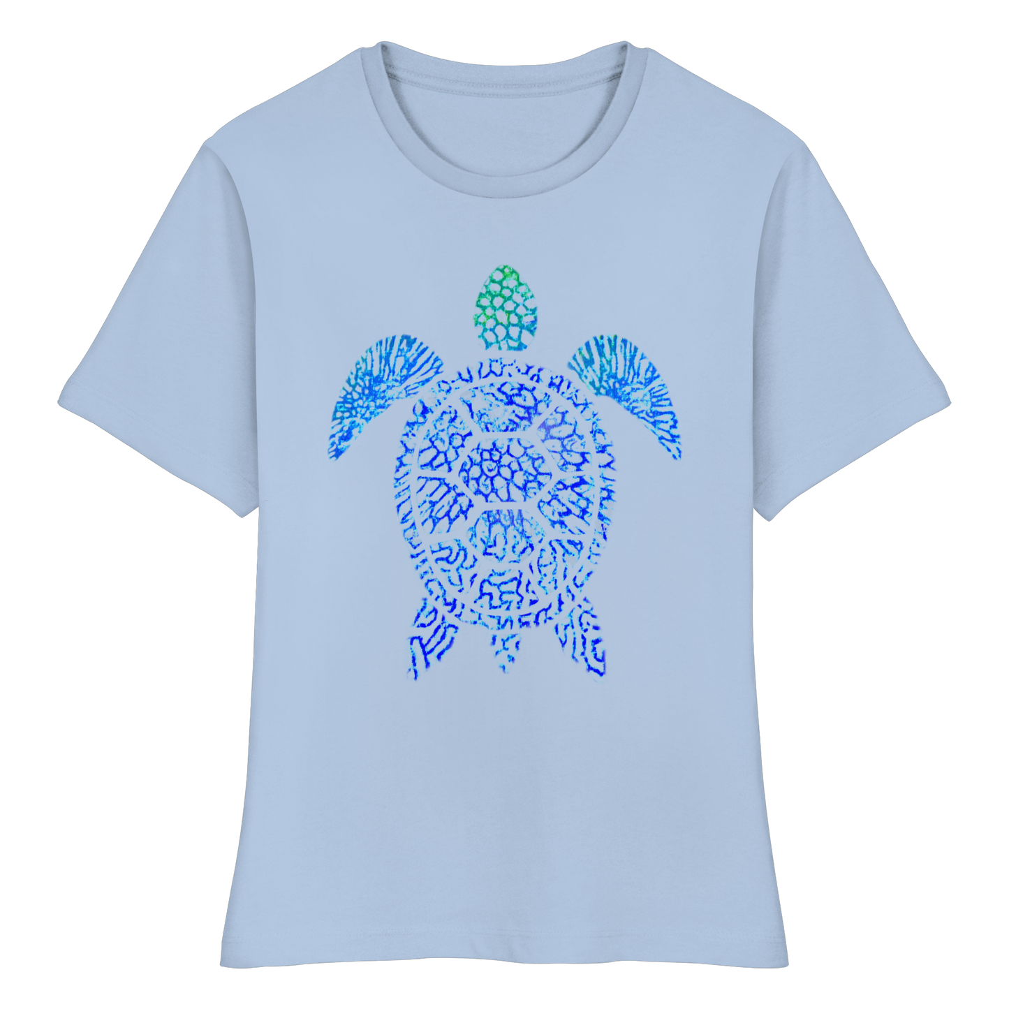 Blue Coral Turtle - Fitted Ladies Organic Shirt