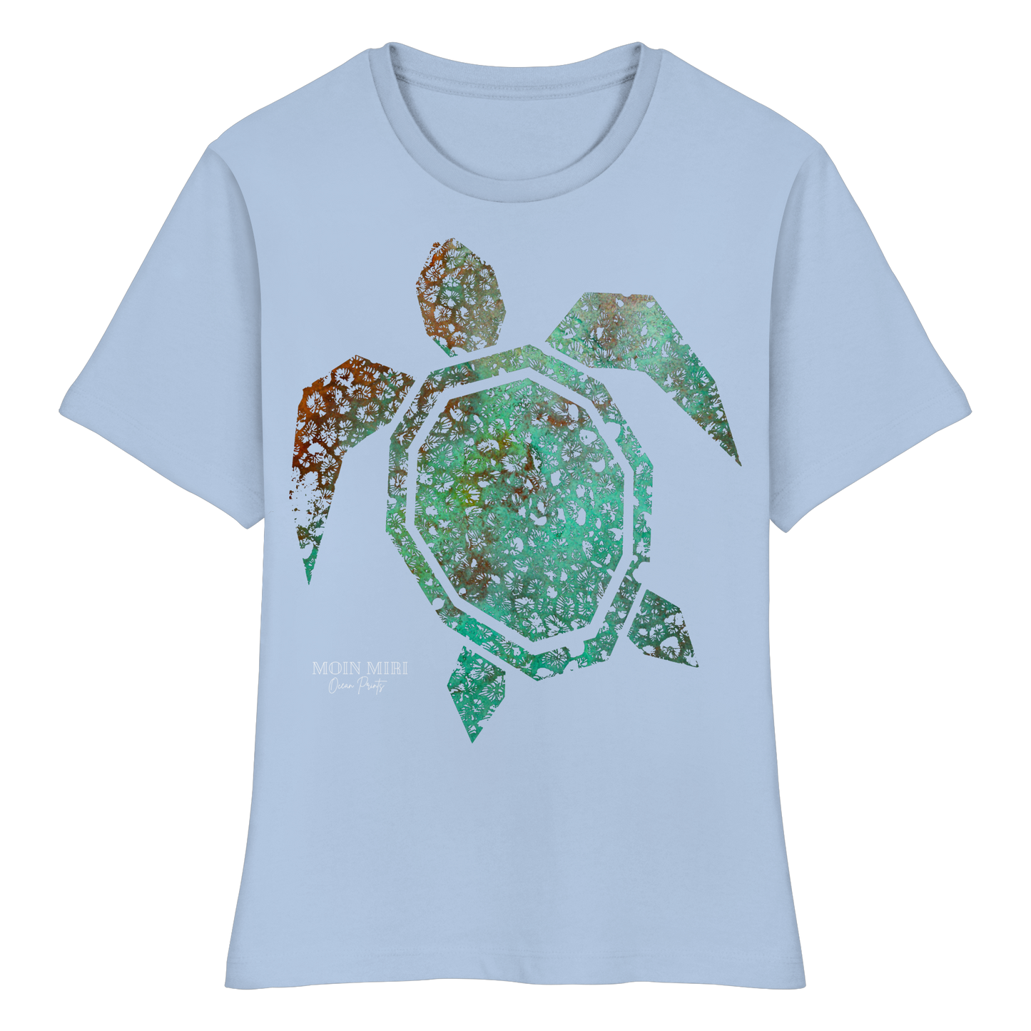 Copper Coral Turtle - Fitted Ladies Organic Shirt