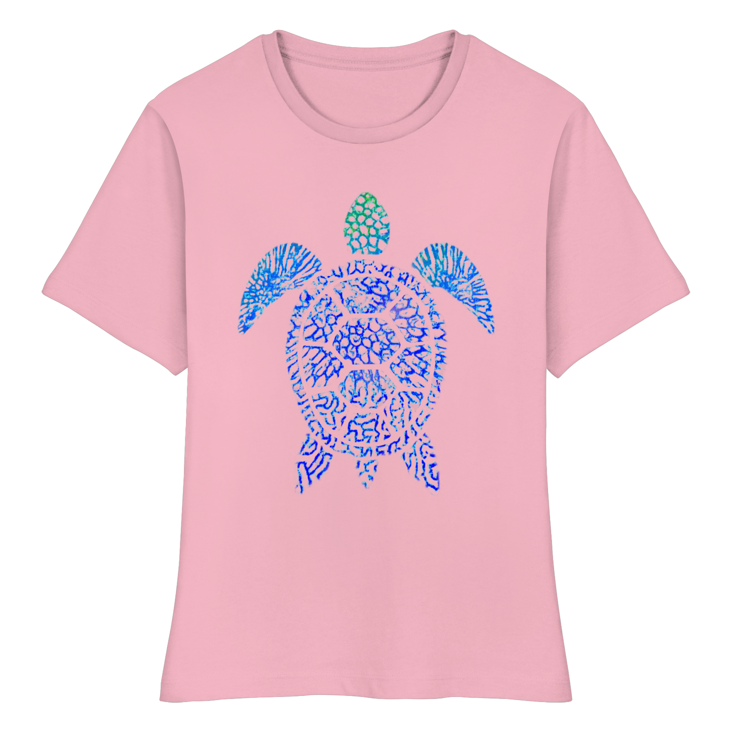 Blue Coral Turtle - Fitted Ladies Organic Shirt