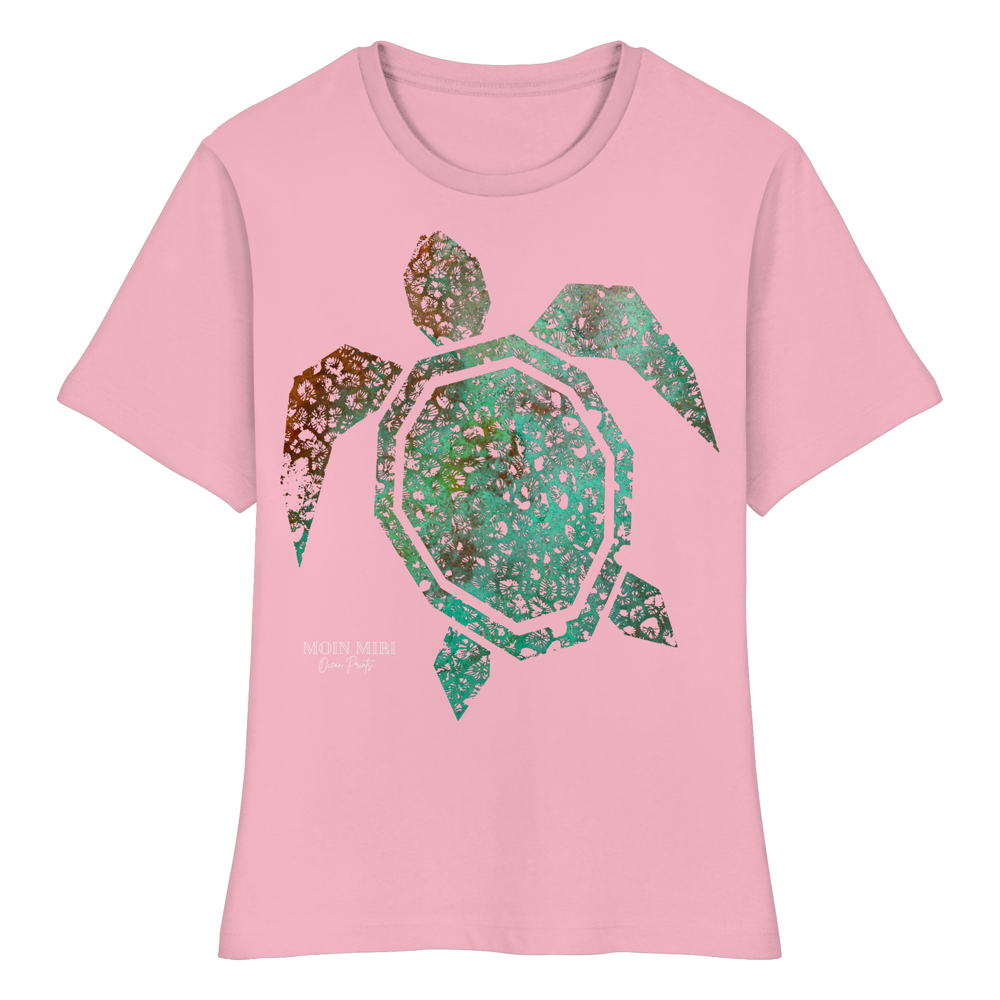 Copper Coral Turtle - Fitted Ladies Organic Shirt