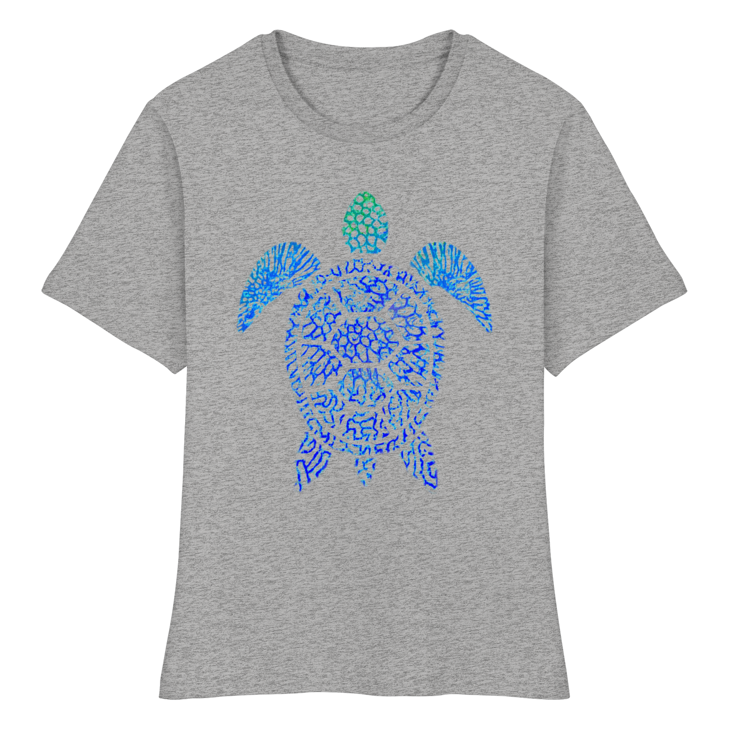 Blue Coral Turtle - Fitted Ladies Organic Shirt