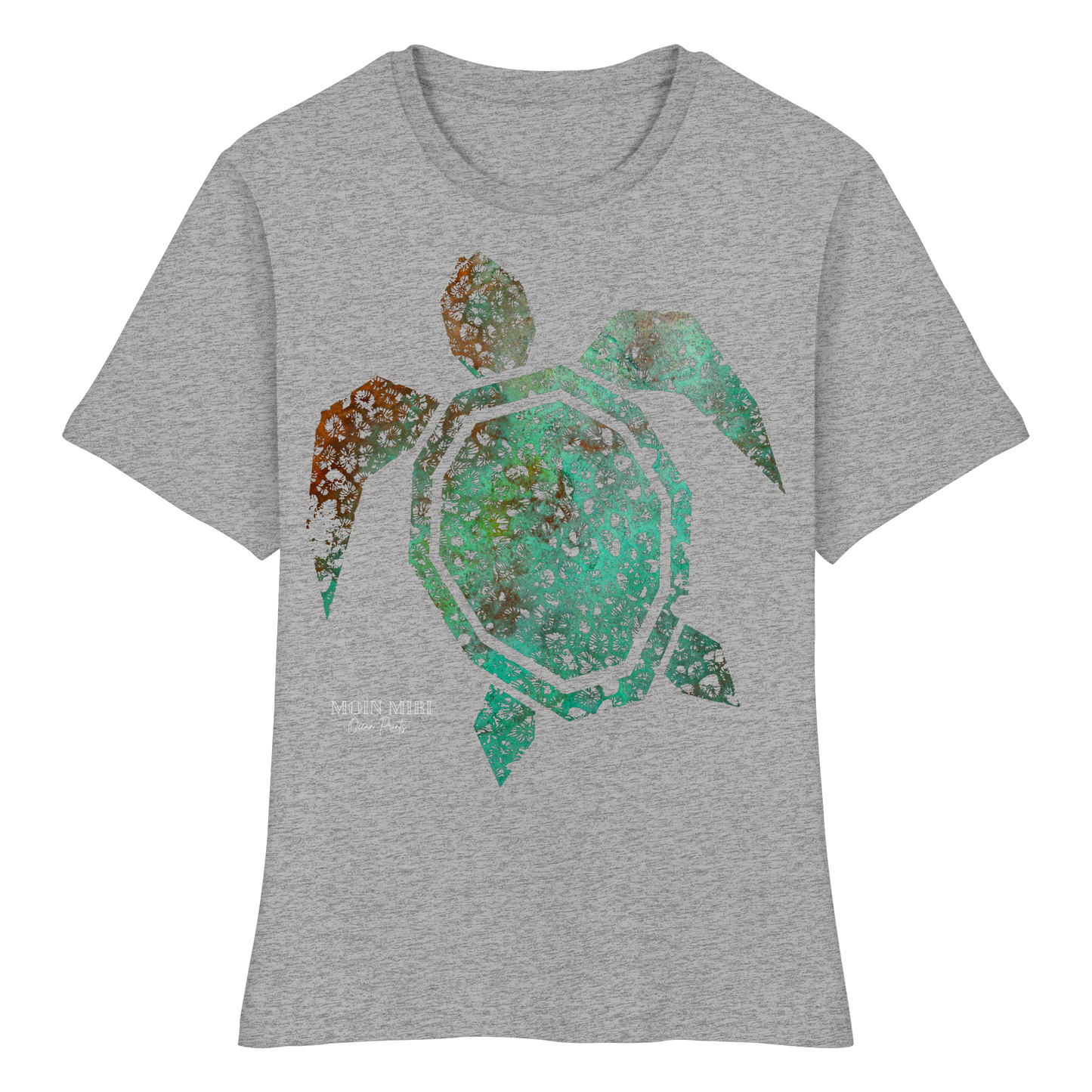Copper Coral Turtle - Fitted Ladies Organic Shirt