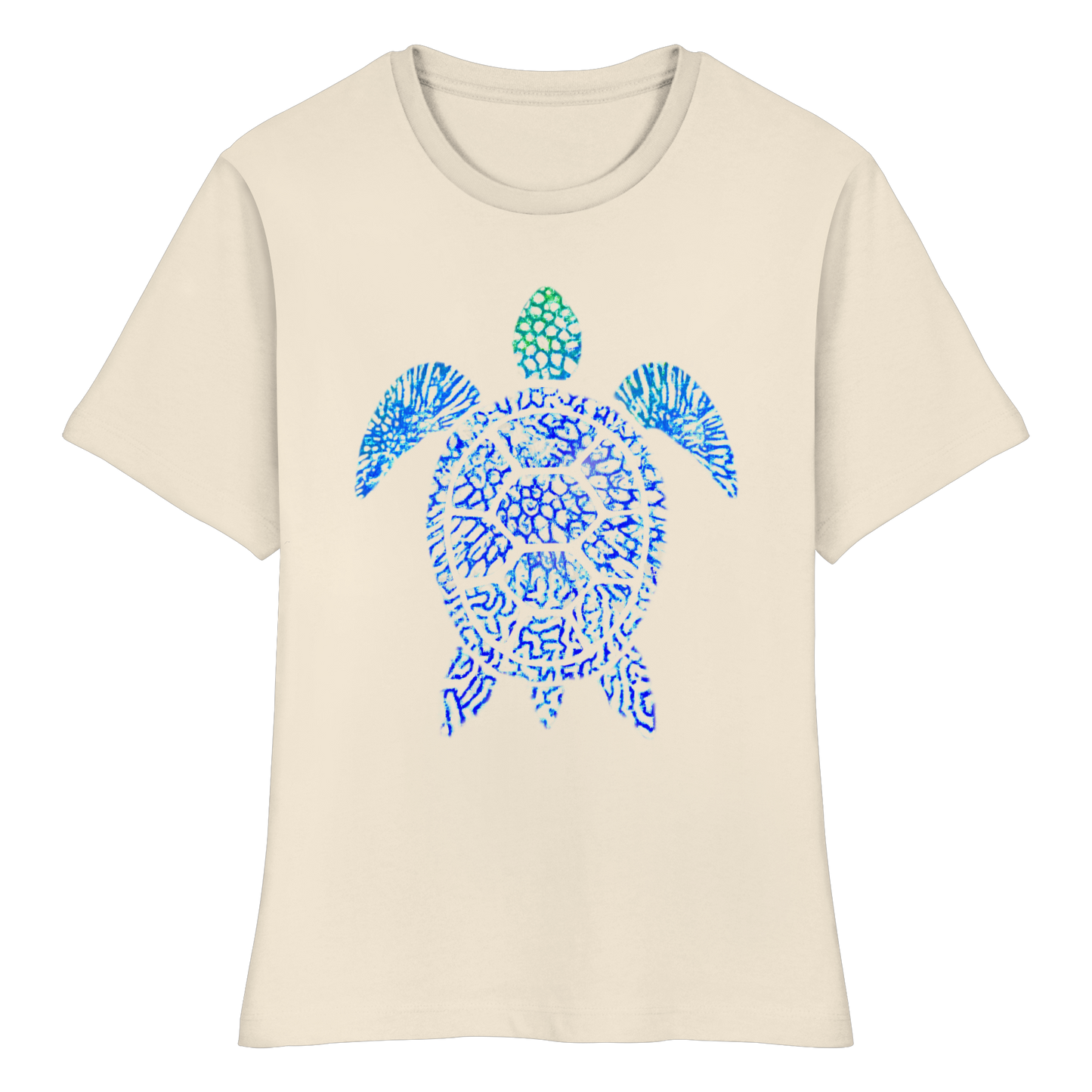 Blue Coral Turtle - Fitted Ladies Organic Shirt