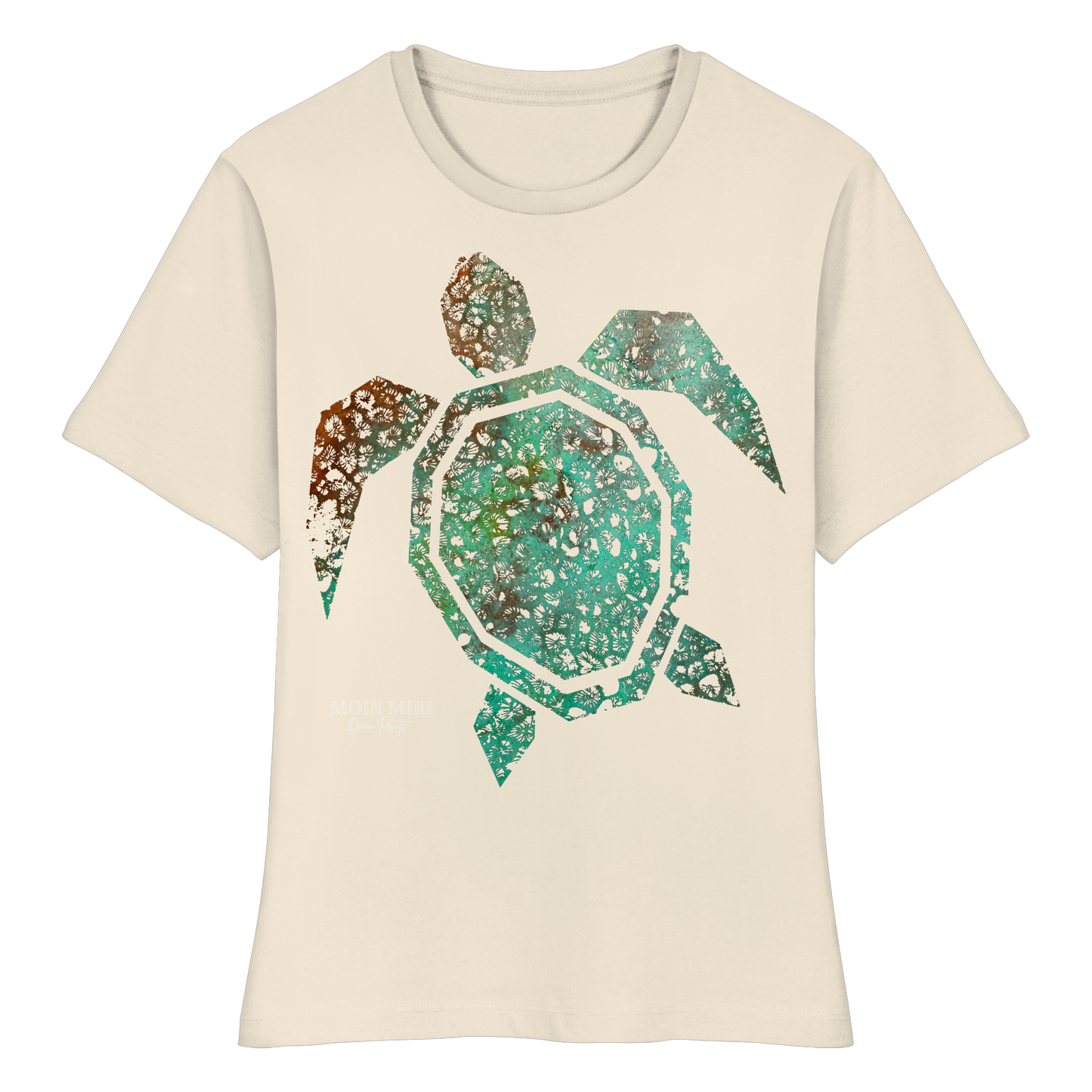 Copper Coral Turtle - Fitted Ladies Organic Shirt