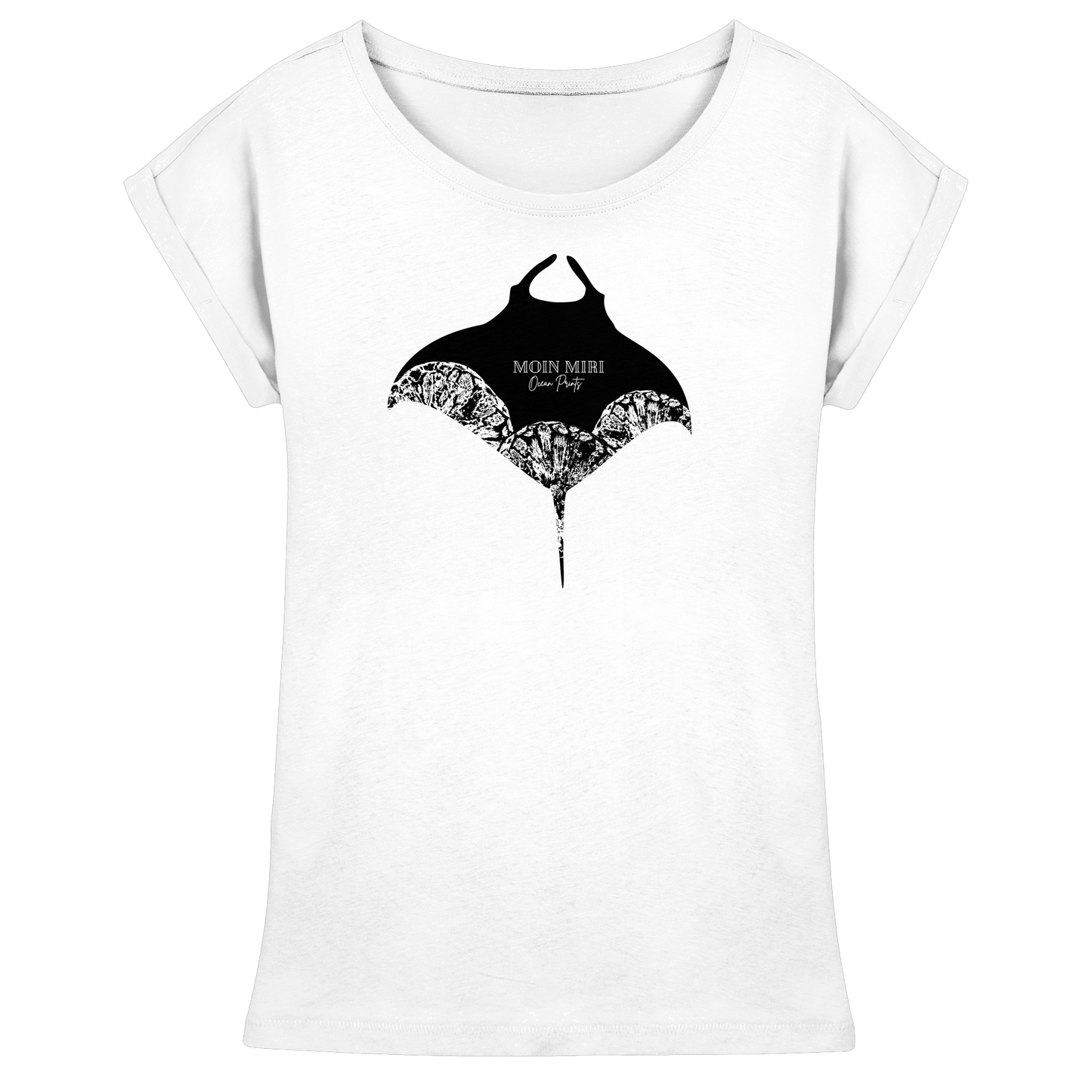 Black Manta - Coral 2 - Womens Extended Shoulder T-Shirt